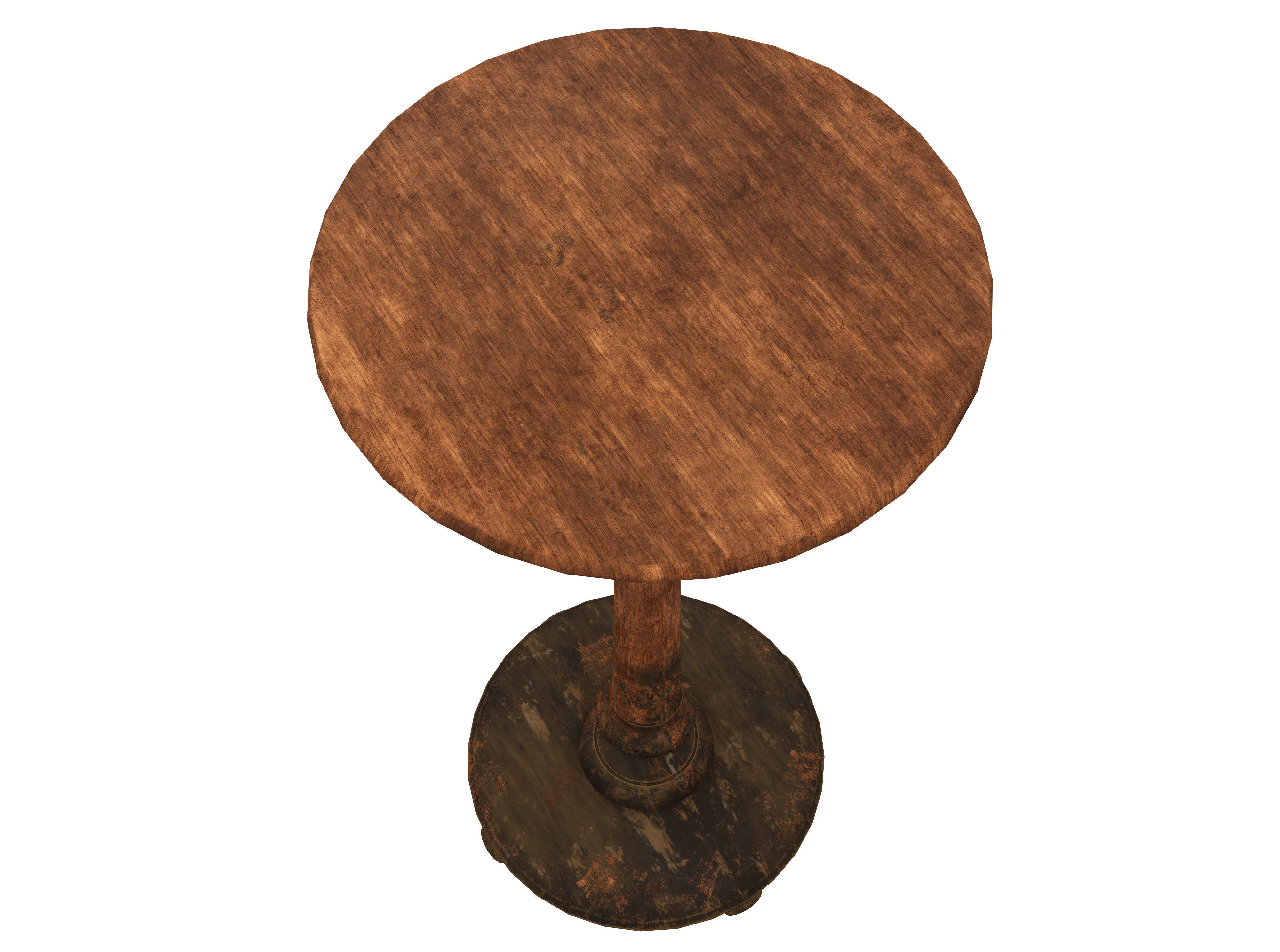 Medieval Table and Banches Low-poly 3D model_3