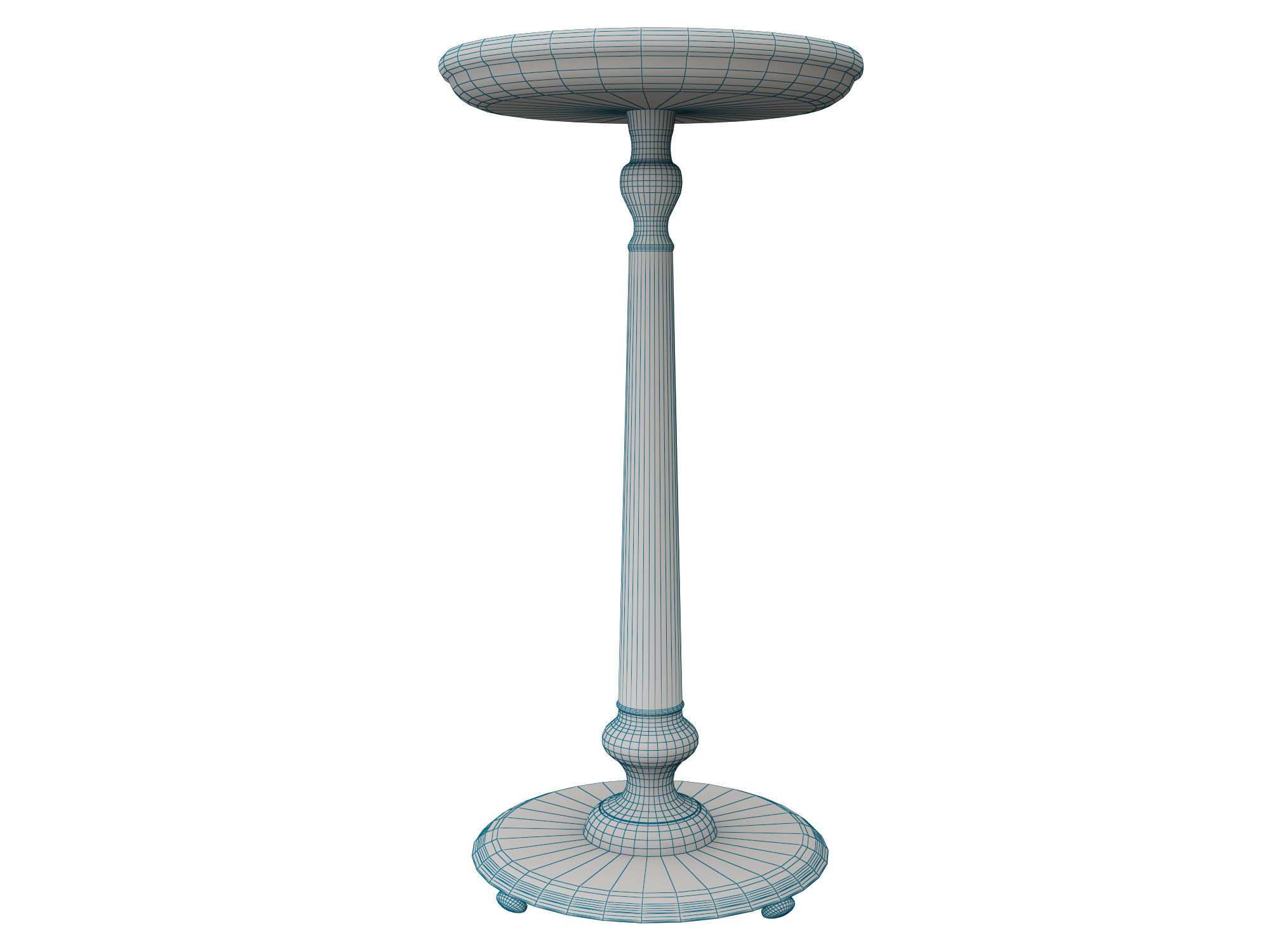 Medieval Table and Banches Low-poly 3D model_7