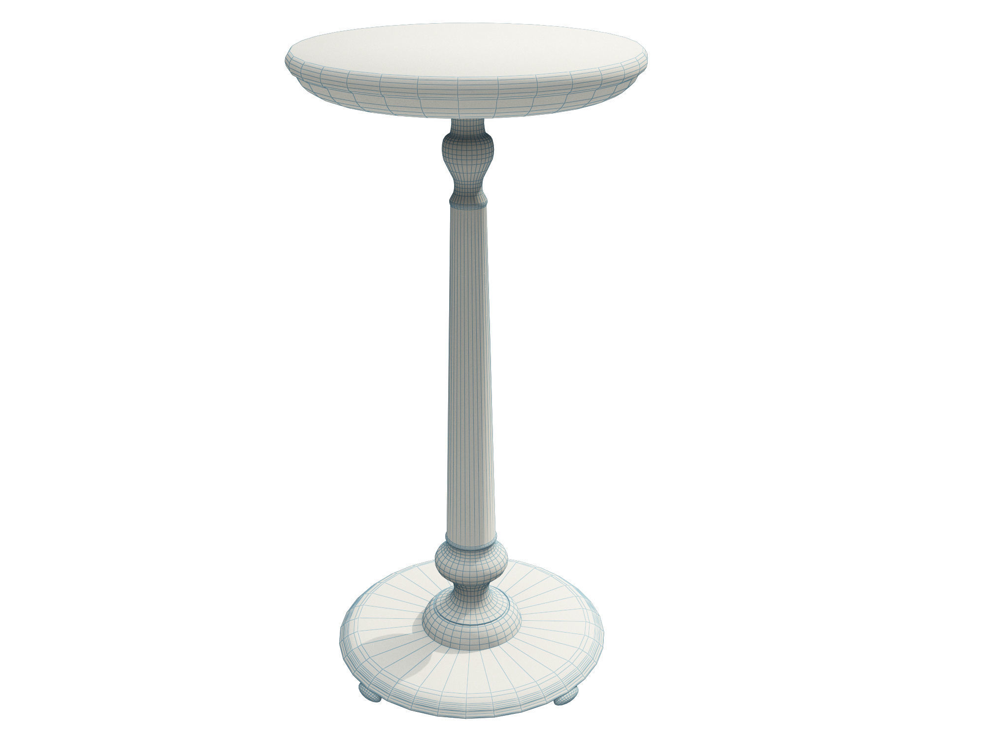 Medieval Table and Banches Low-poly 3D model_5