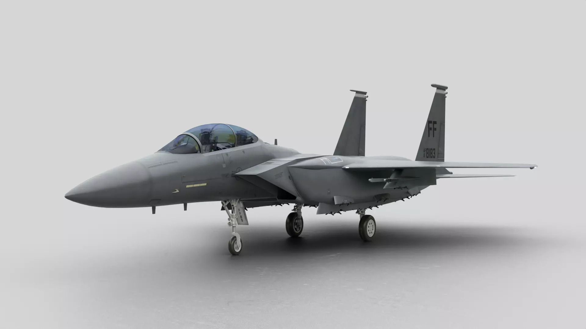 Aircraft F-15E Strike Eagle Low-poly 3D model