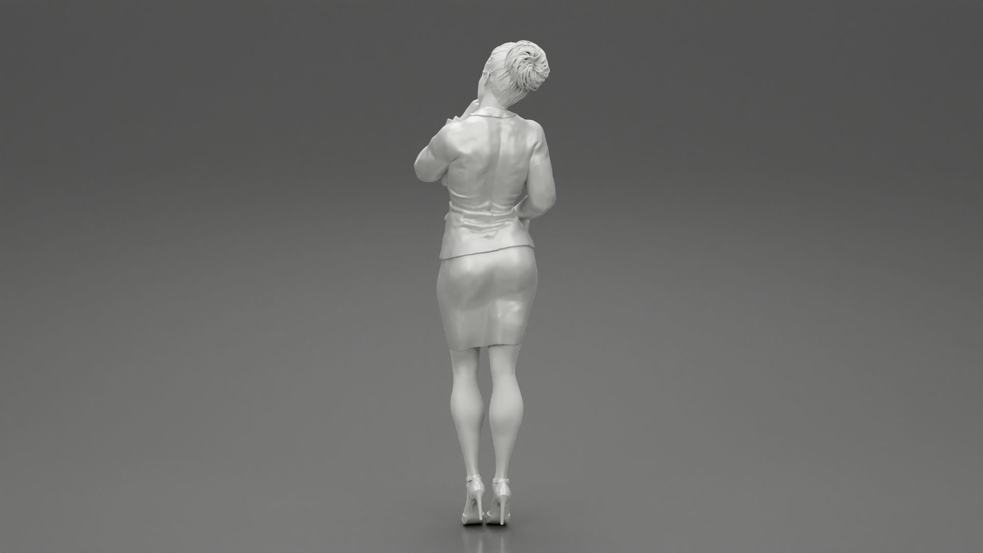Beautiful Business Woman Thinking Pose 3D print model_10