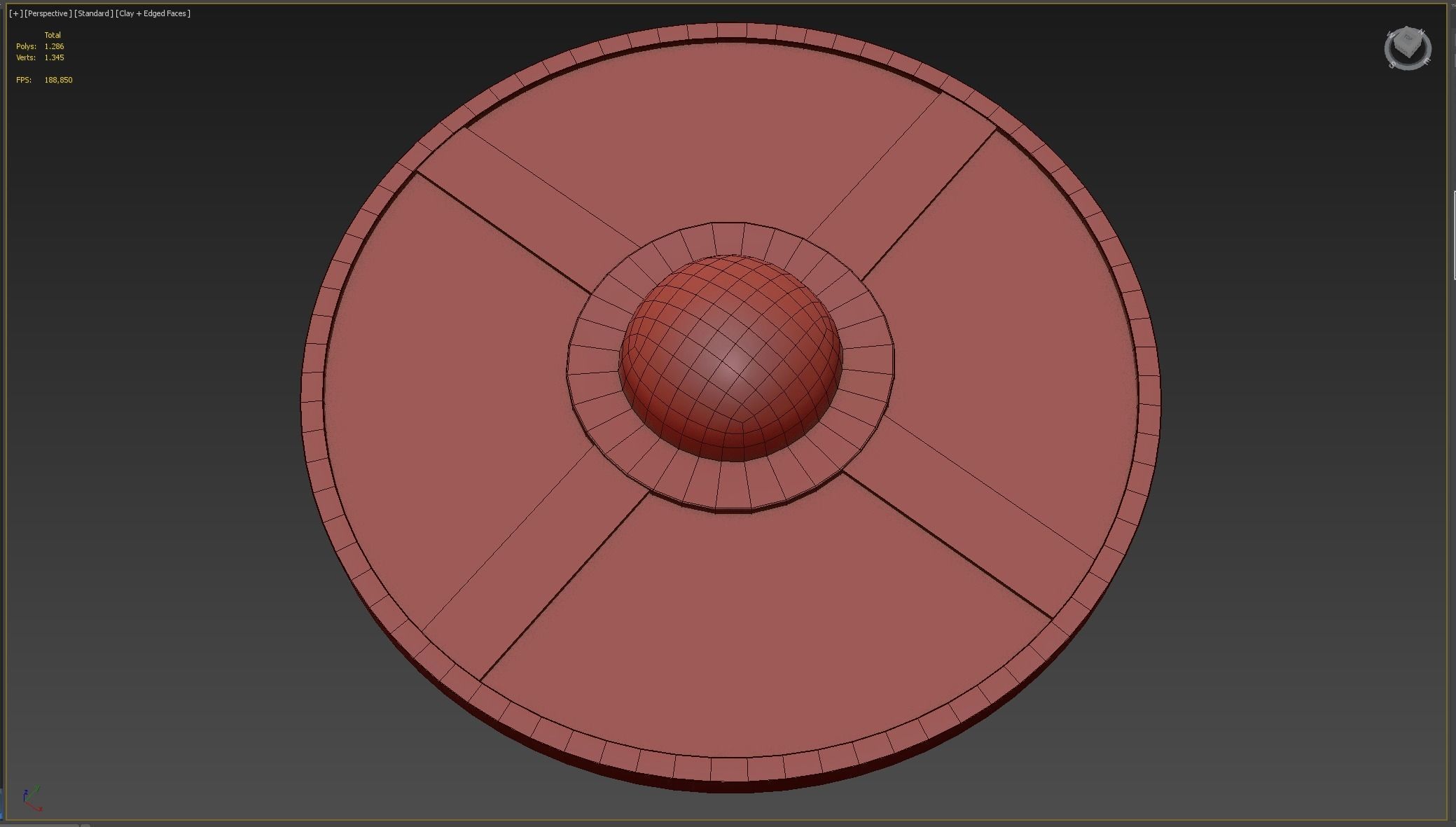 Wooden shield Low-poly 3D model_4