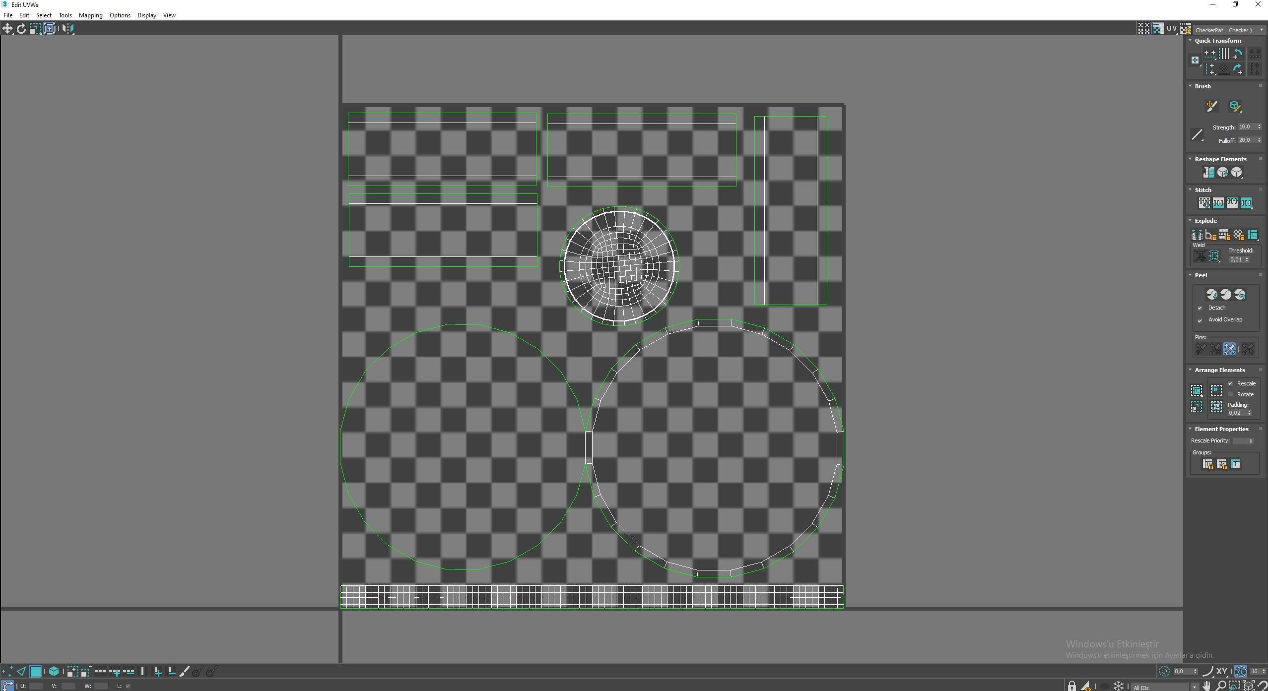 Wooden shield Low-poly 3D model_5