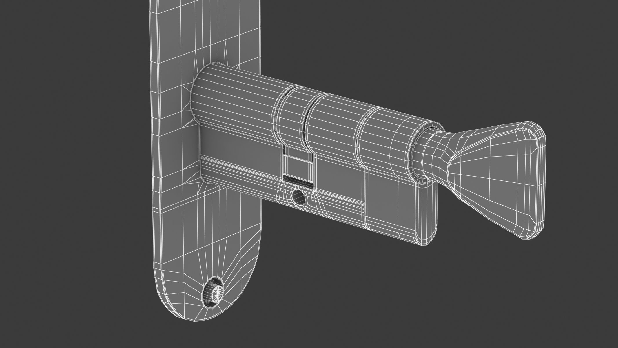 Andros Door Handle Brass 3D model_8