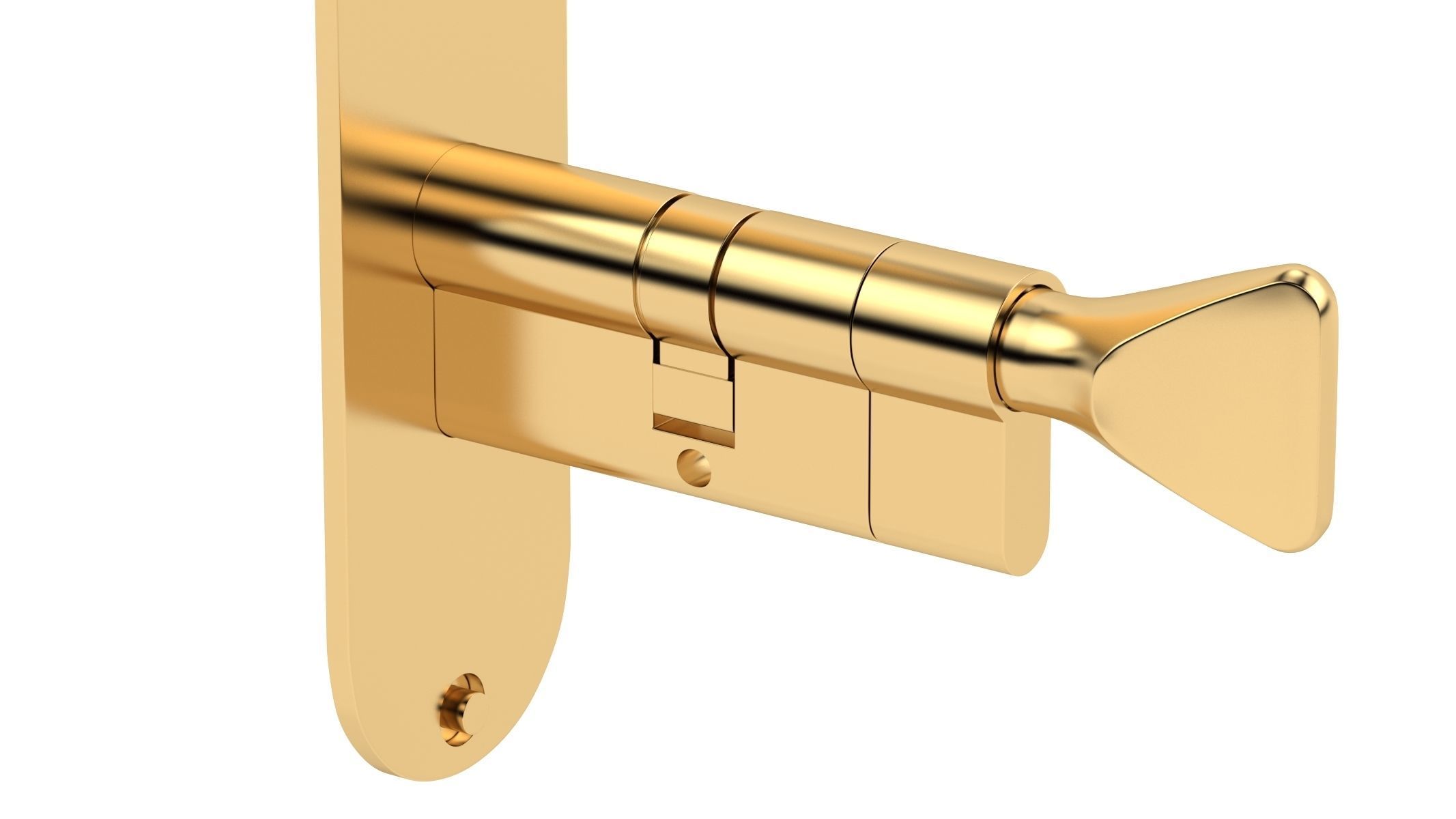 Andros Door Handle Brass 3D model_3