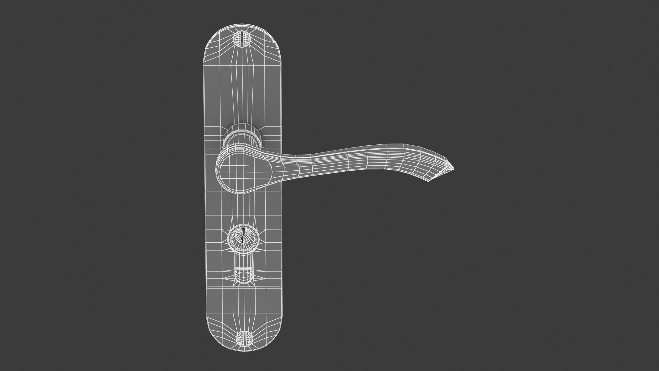 Andros Door Handle Brass 3D model_5