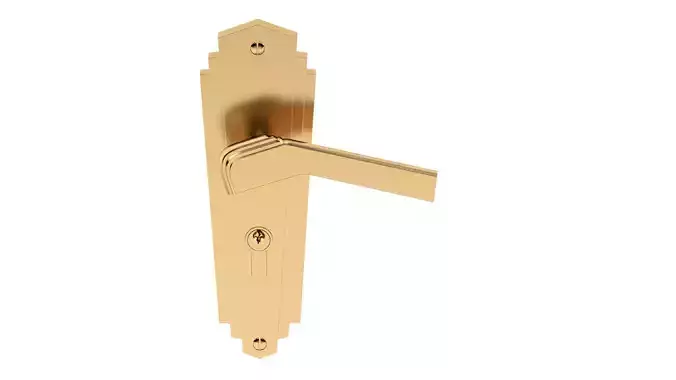 Art Deco Style Door Handle Brass 3D model