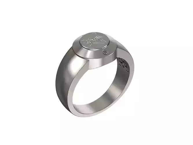 1025-Bee ring with diamonds