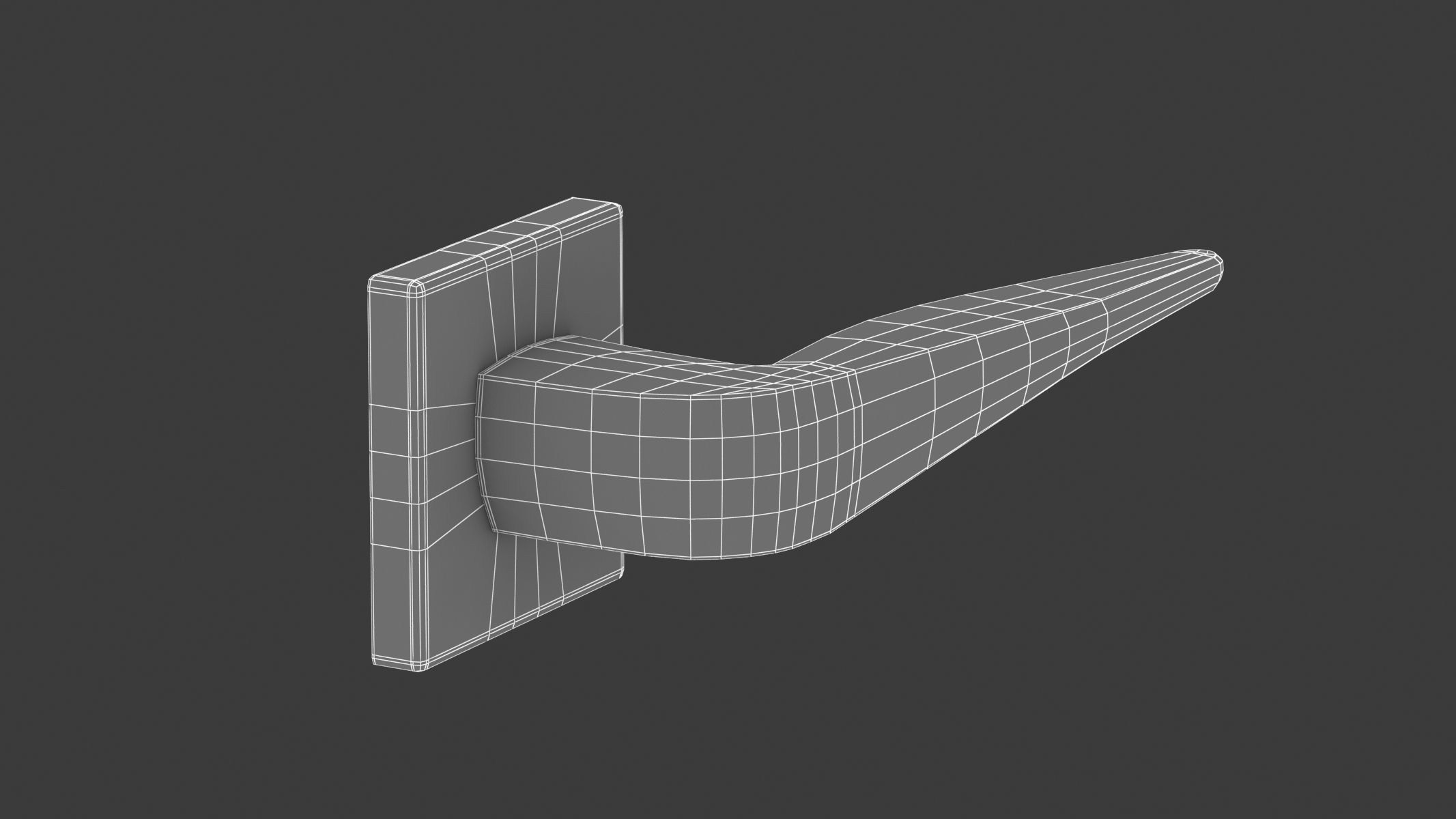 Atlantic Forme Foglia Handle Matt Black  3D model_6