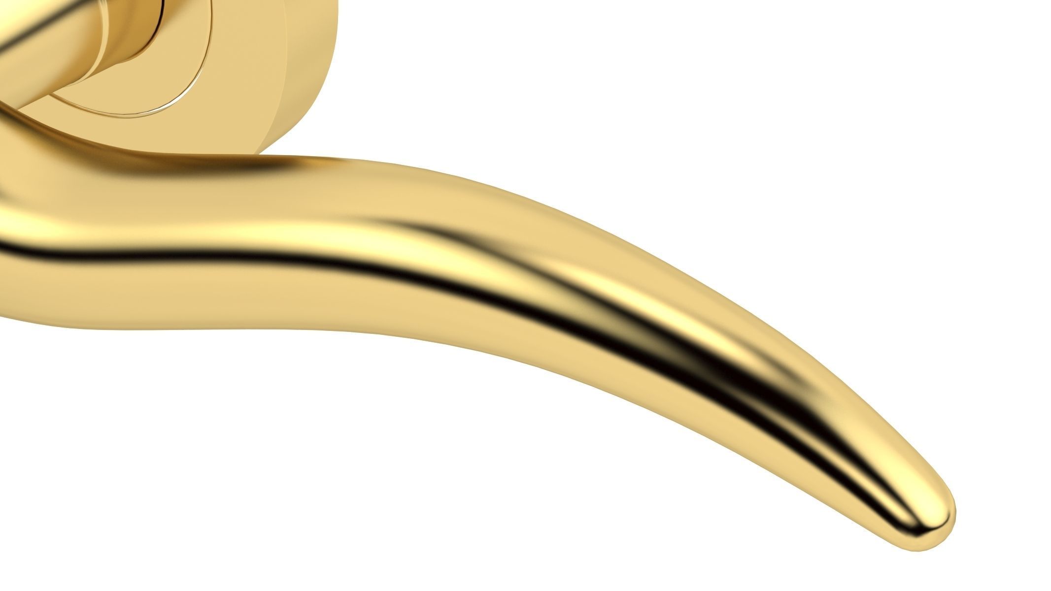 Barcelona Door Handle Brass 3D model_4