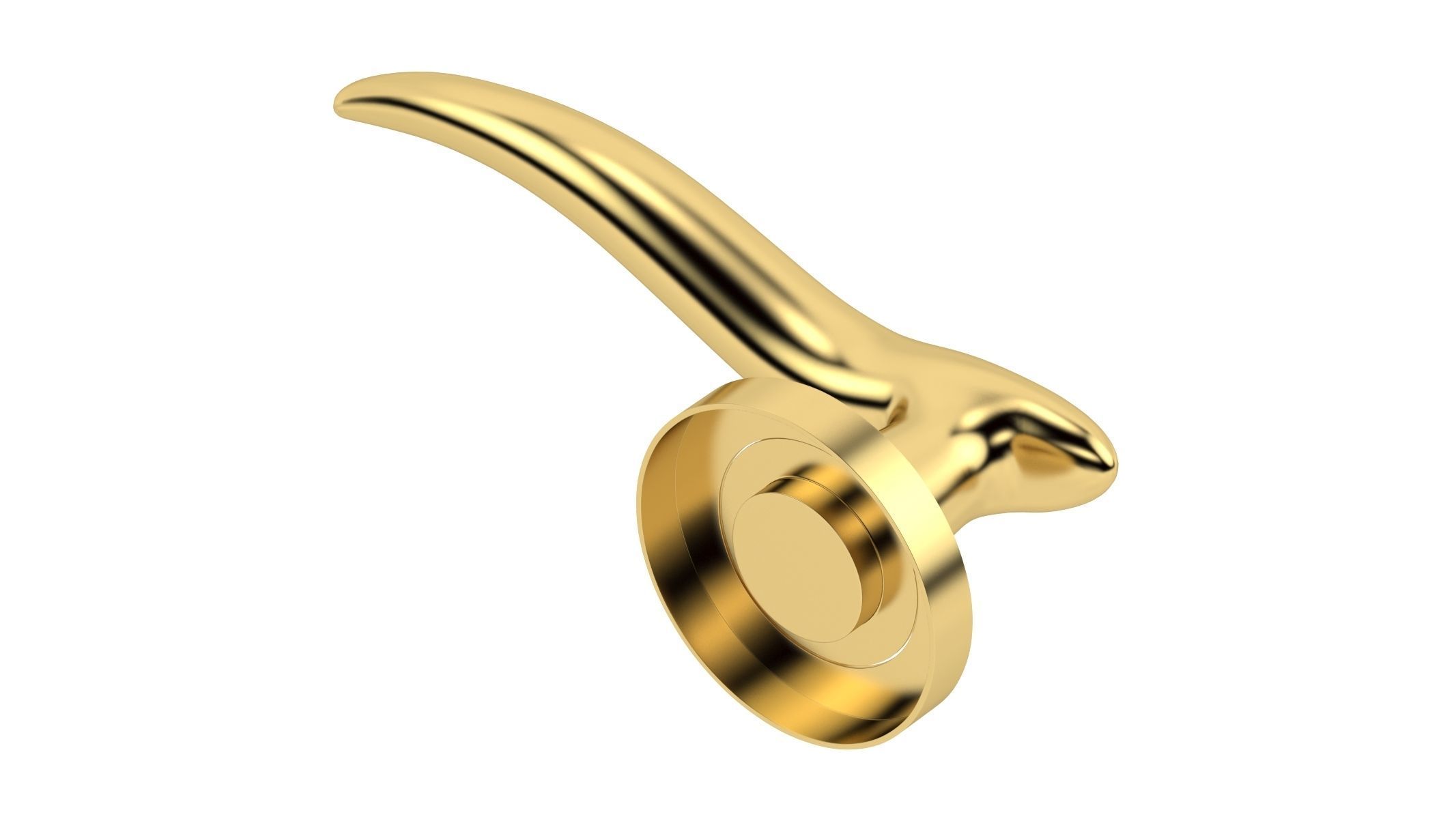 Barcelona Door Handle Brass 3D model_2