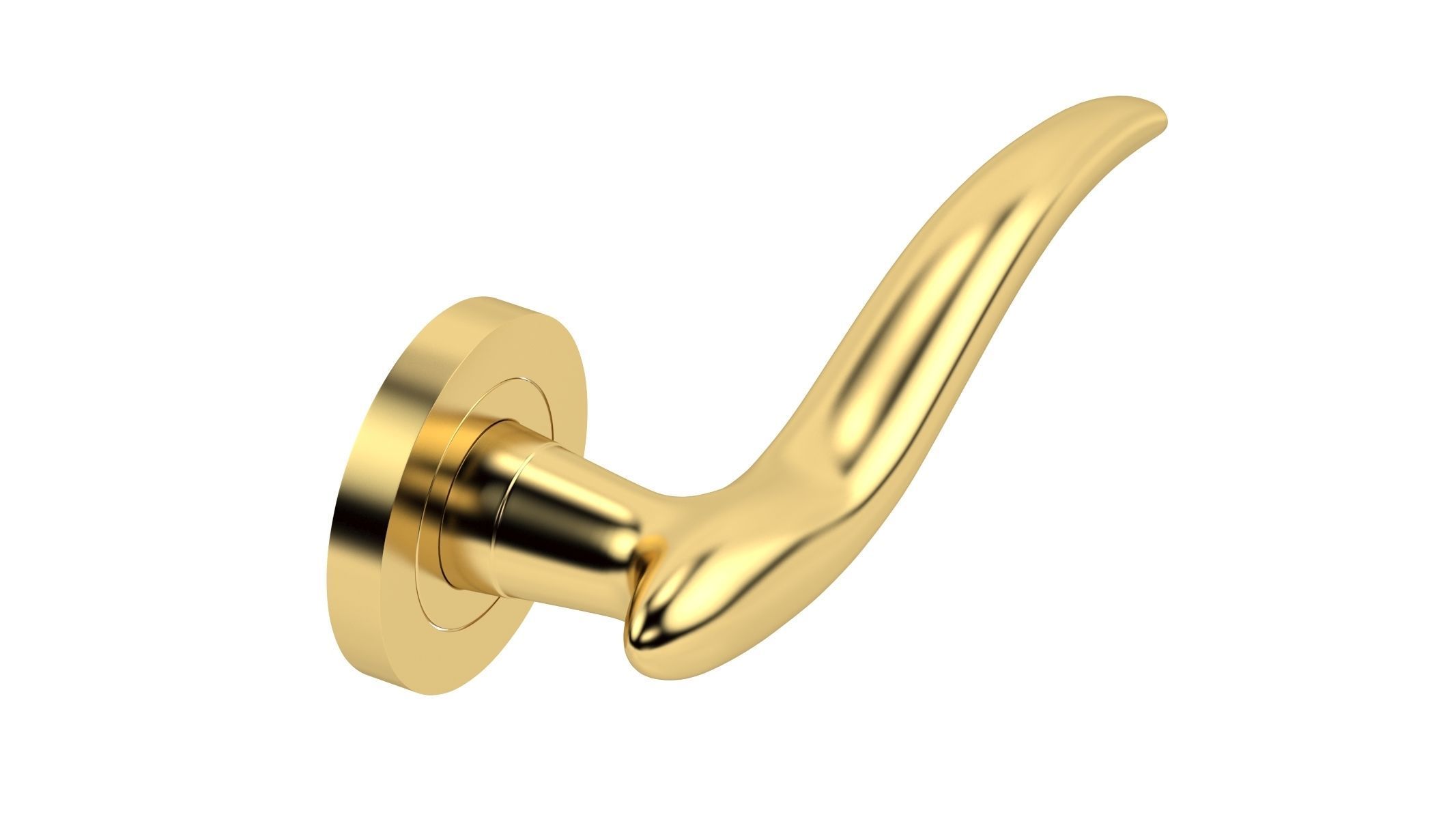 Barcelona Door Handle Brass 3D model_1