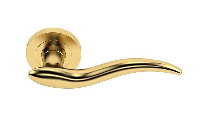 Barcelona Door Handle Brass 3D model