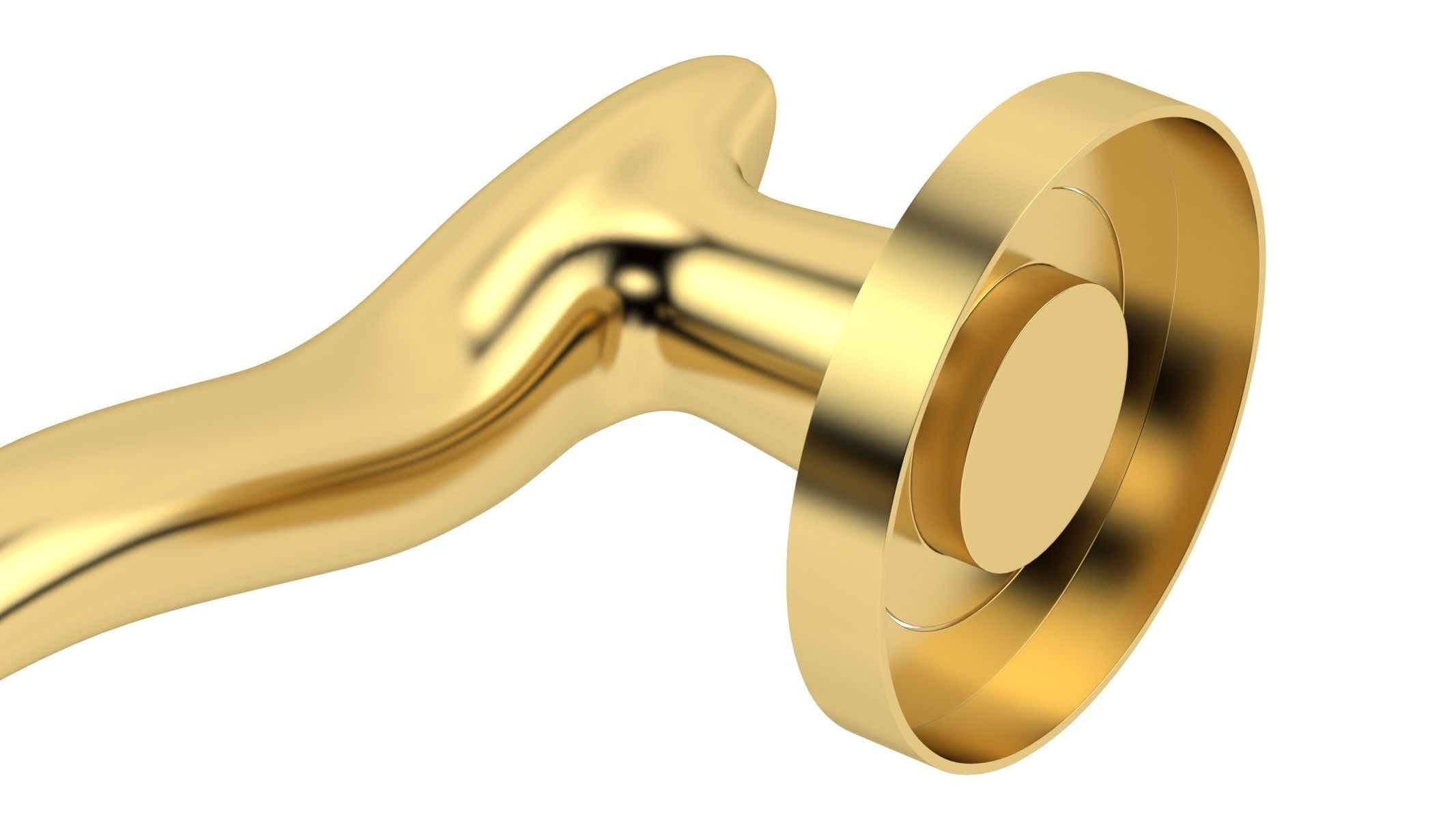 Barcelona Door Handle Brass 3D model_3