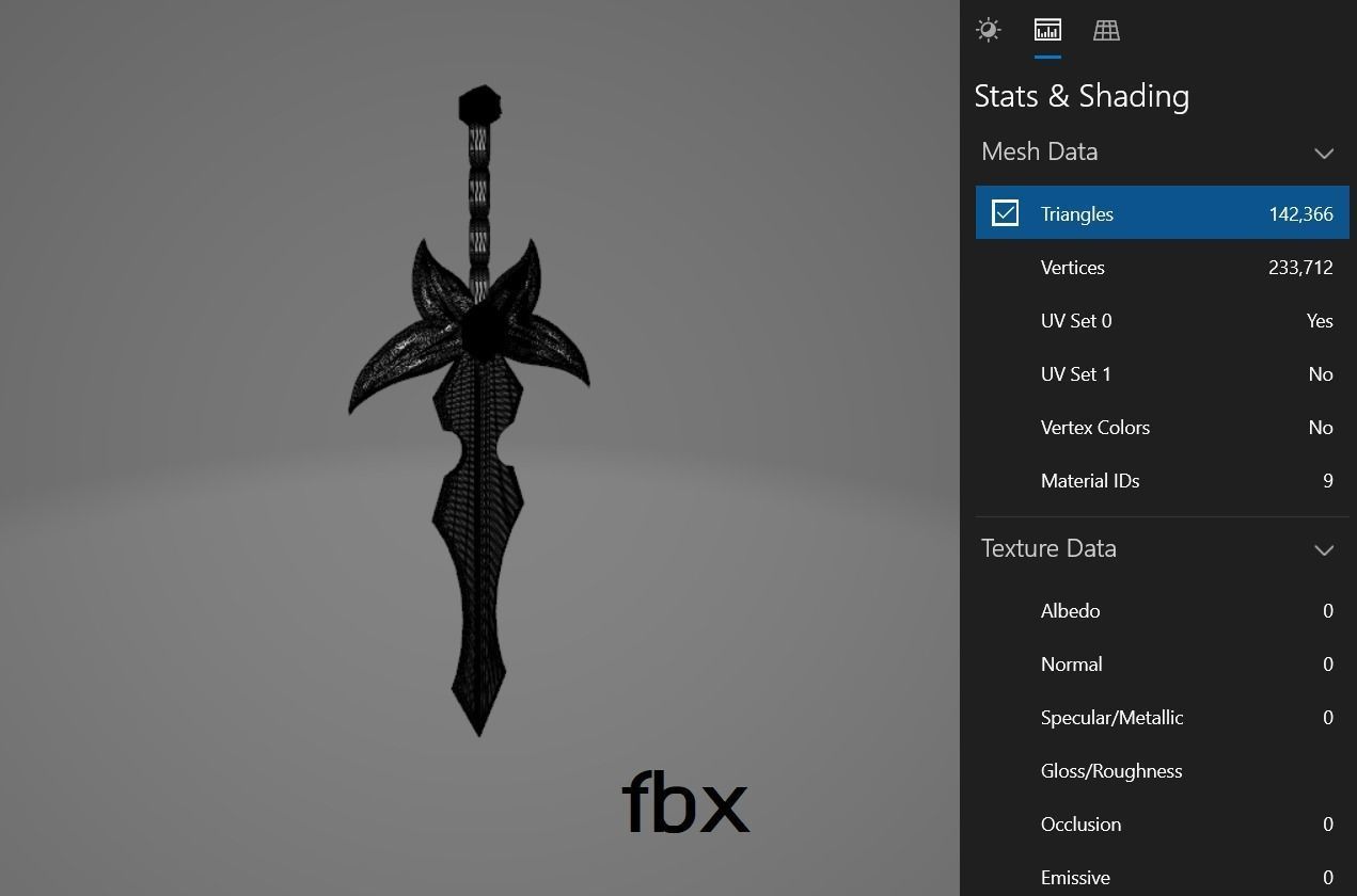 Leaf Sword 3D model_4