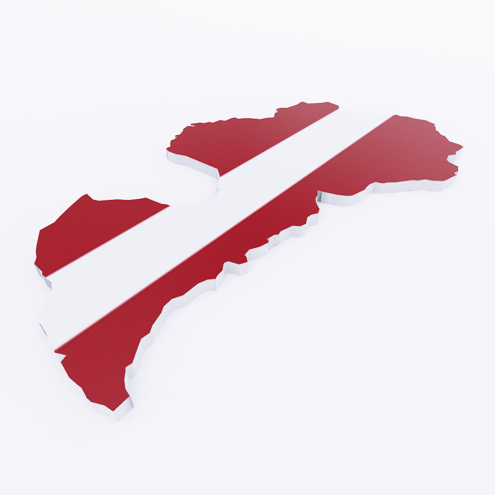 Latvia map 3d model  Low-poly 3D model_2