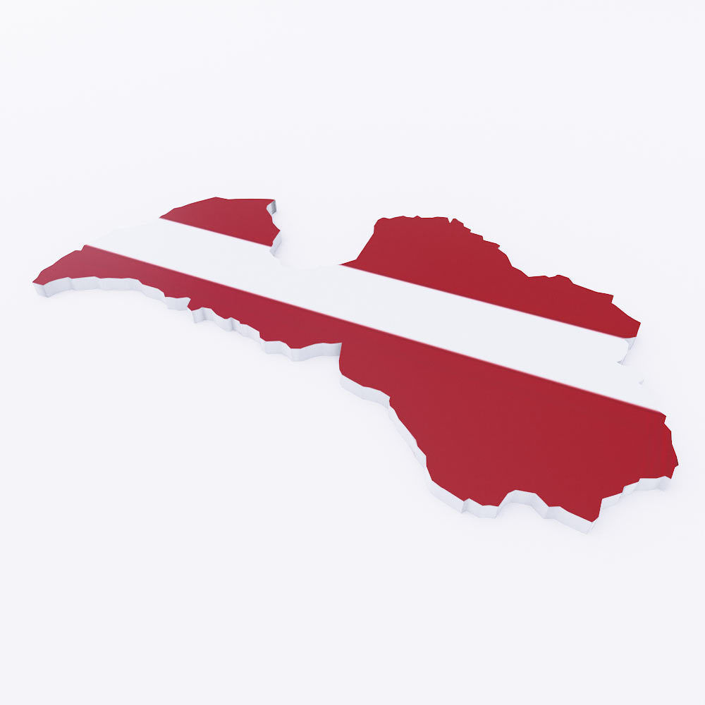 Latvia map 3d model  Low-poly 3D model_1