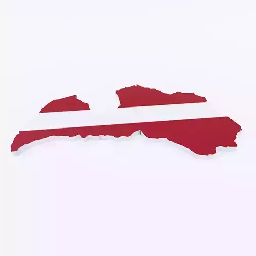 Latvia map 3d model 