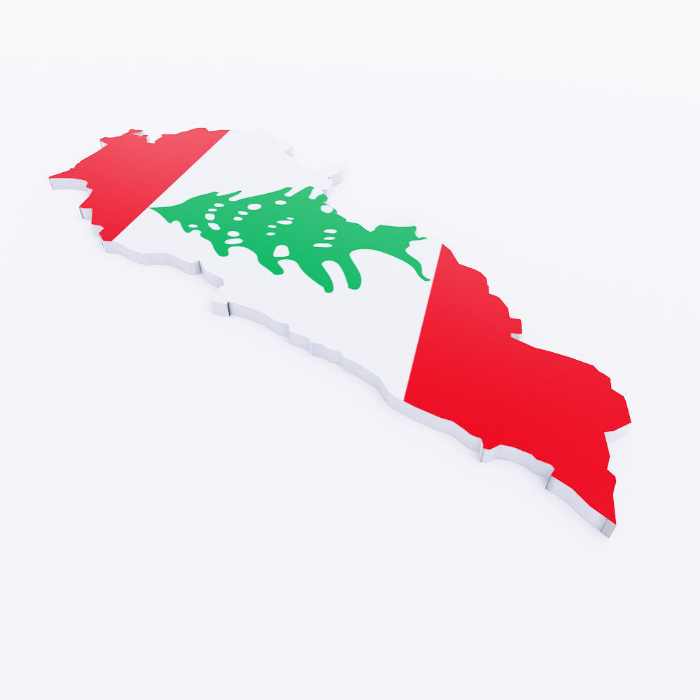 Lebanon map lowpoly 3d model  Low-poly 3D model_1