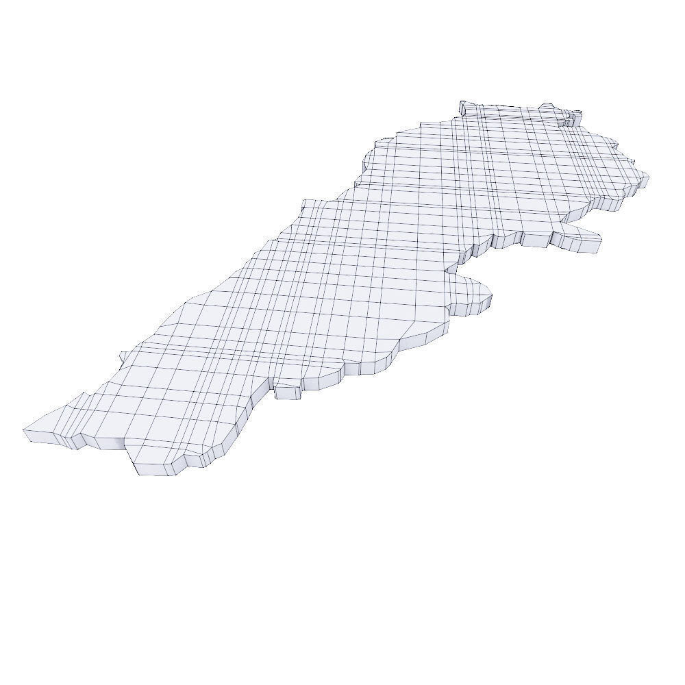 Lebanon map lowpoly 3d model  Low-poly 3D model_4