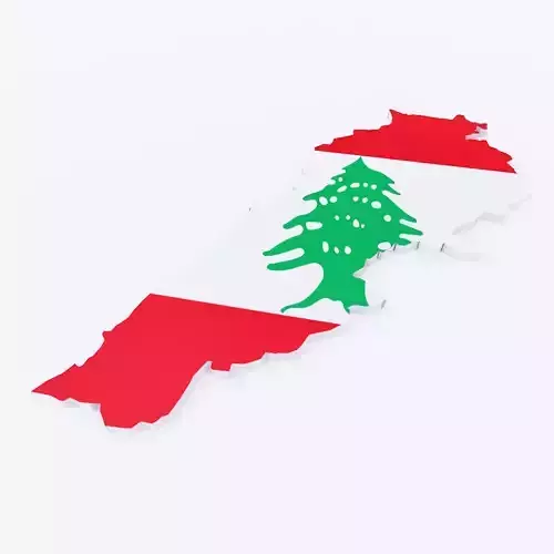 Lebanon map lowpoly 3d model 