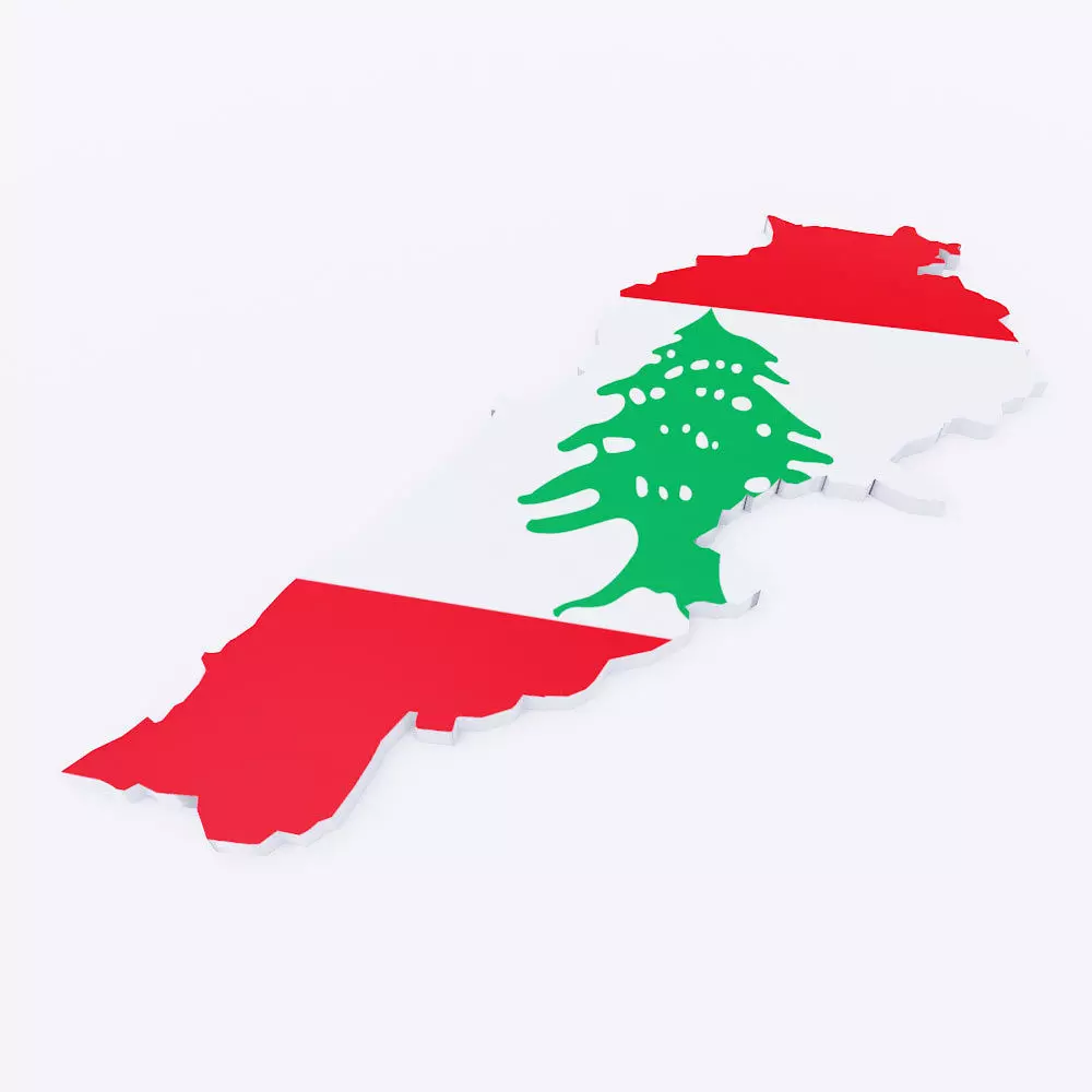 Lebanon map lowpoly 3d model  Low-poly 3D model_0