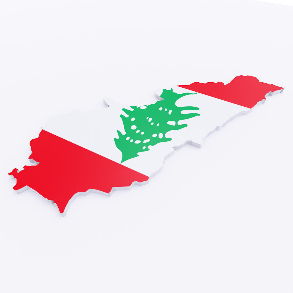 Lebanon map lowpoly 3d model  Low-poly 3D model_2