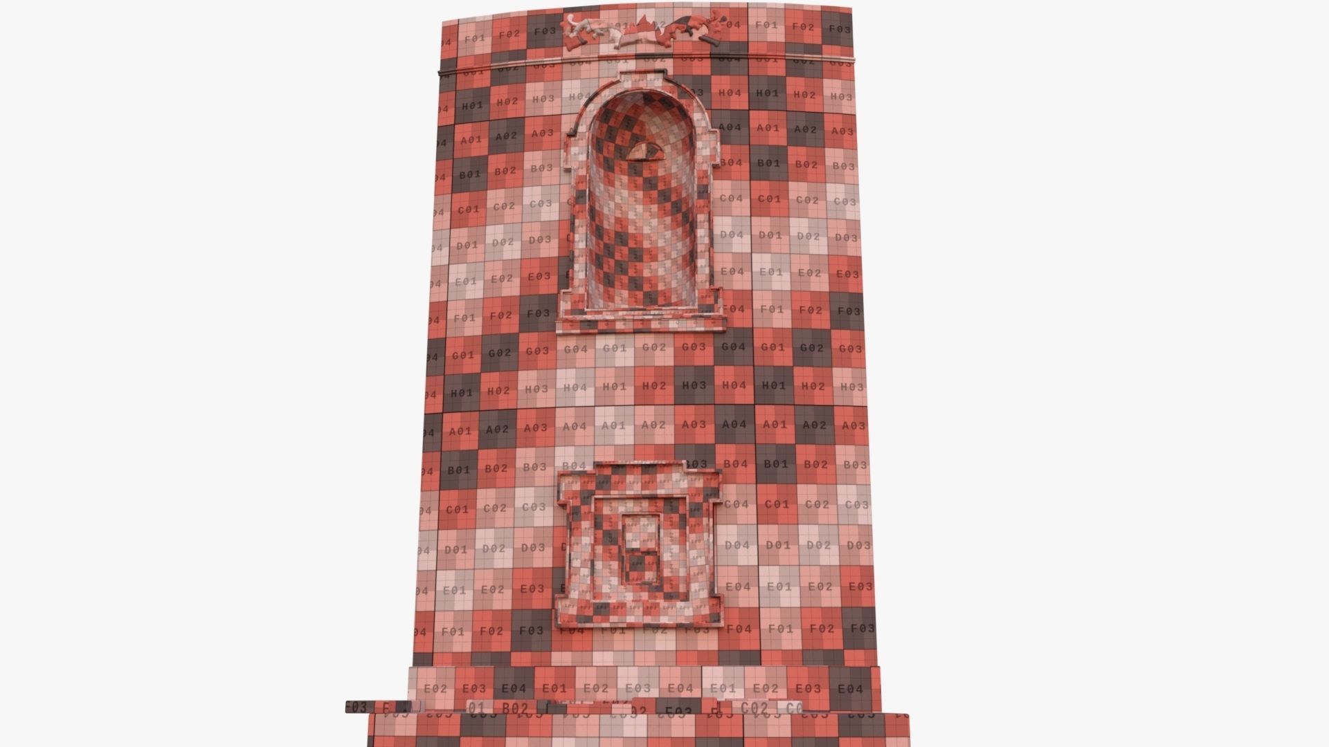 Brick Wall 0002 Modular Low-poly 3D model_18