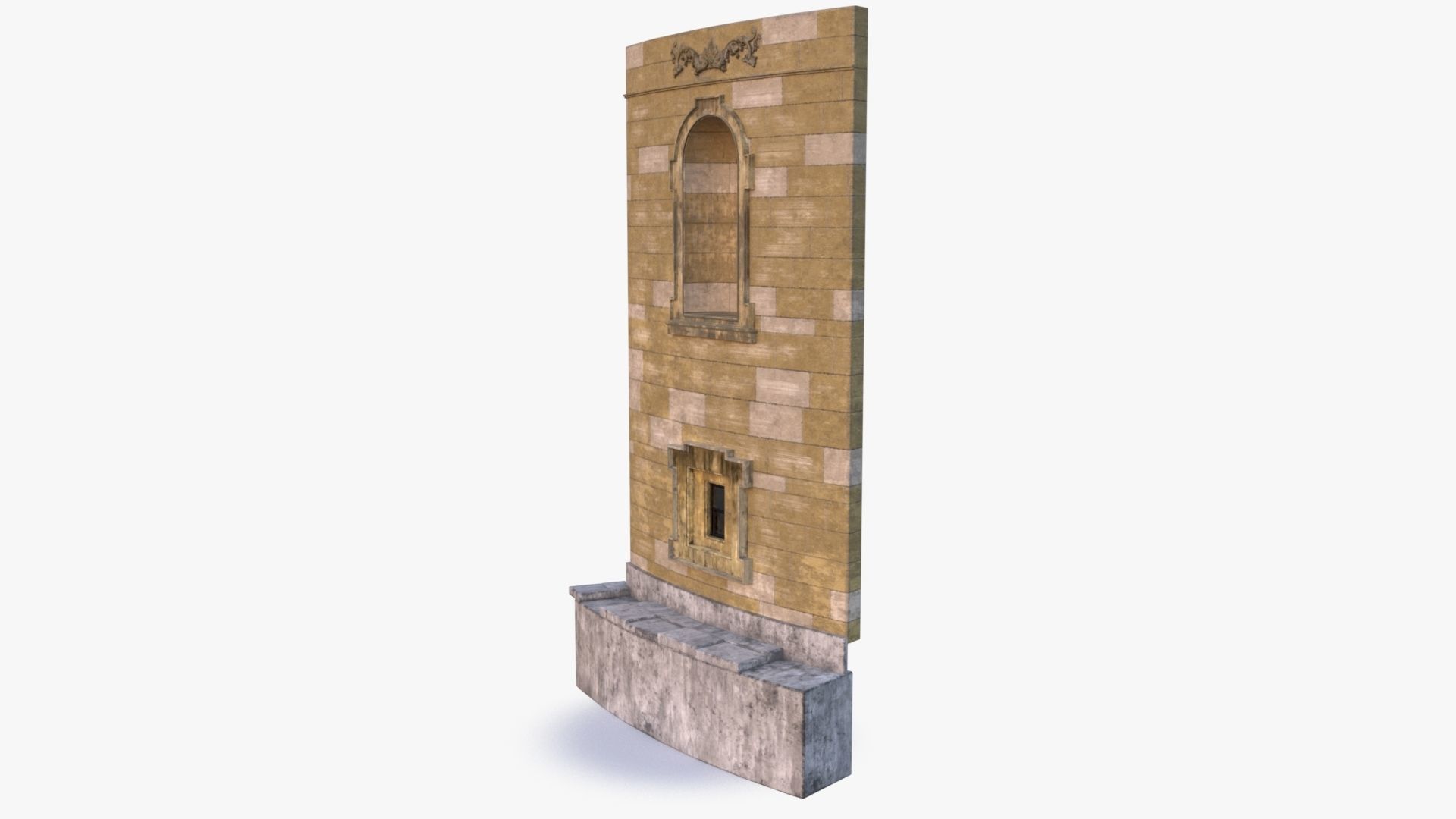 Brick Wall 0002 Modular Low-poly 3D model_4