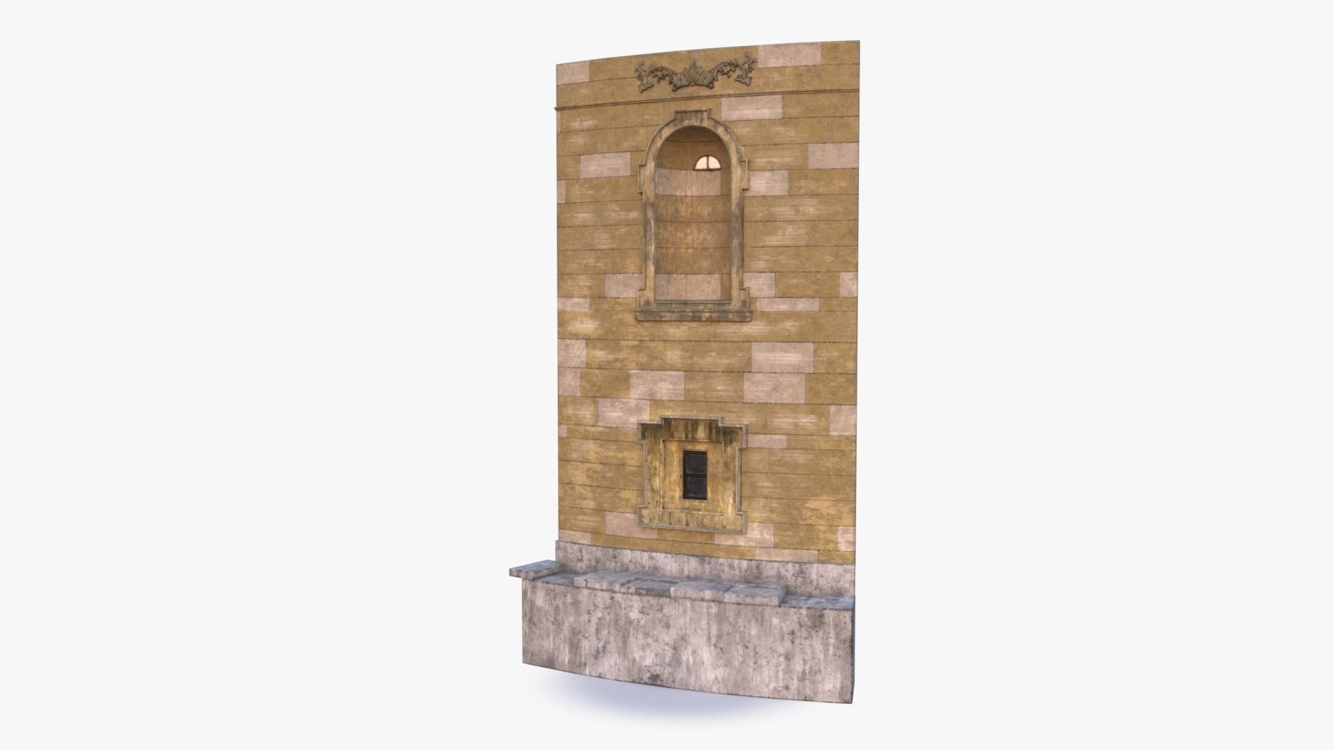 Brick Wall 0002 Modular Low-poly 3D model_15