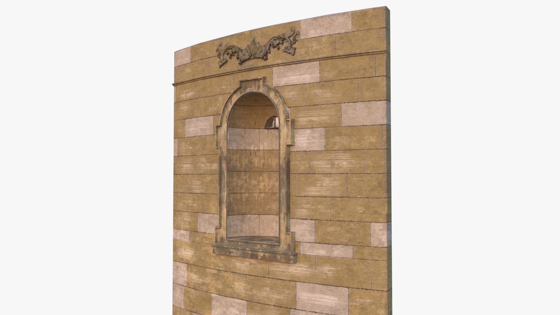 Brick Wall 0002 Modular Low-poly 3D model_7