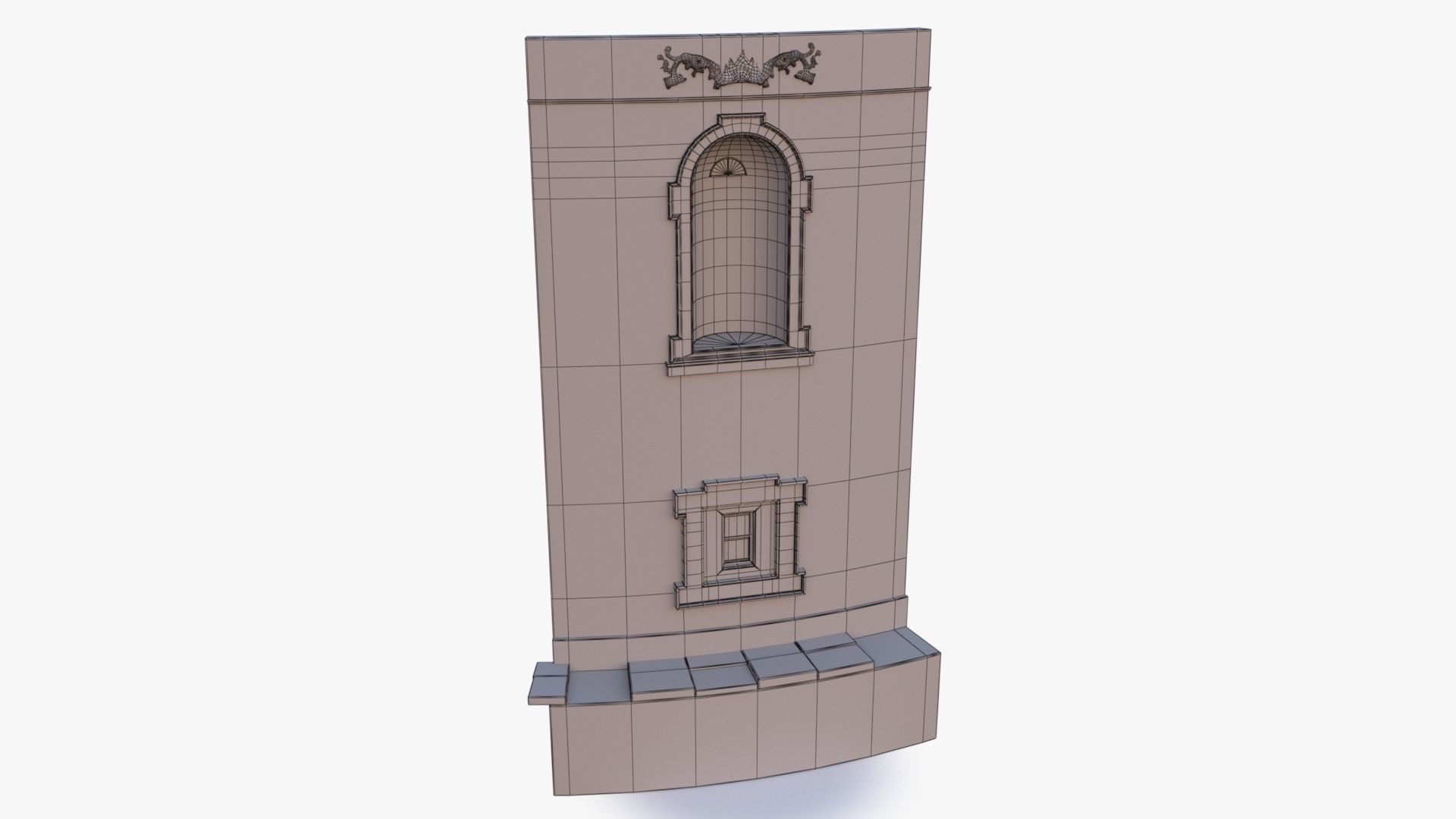 Brick Wall 0002 Modular Low-poly 3D model_21