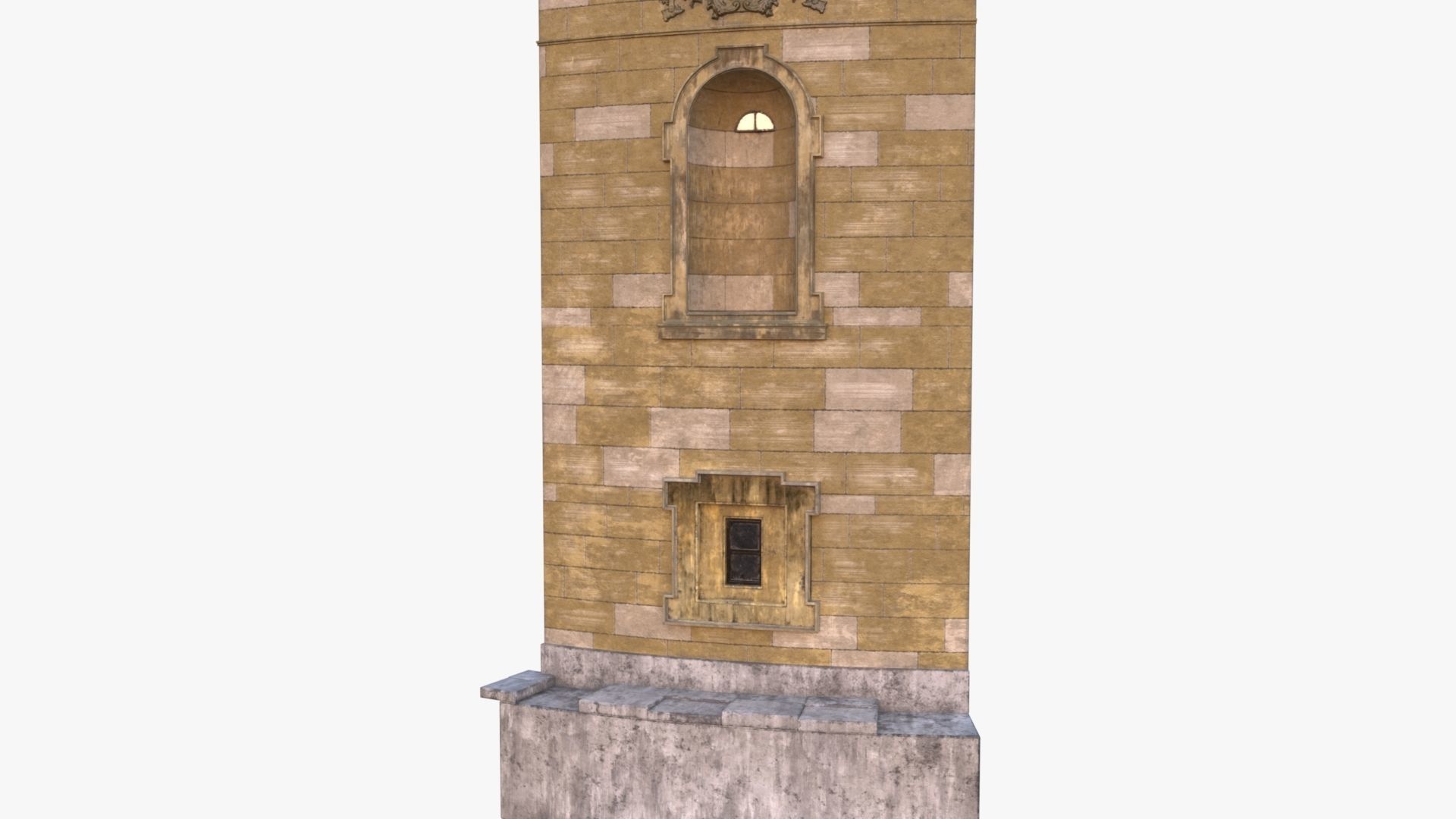 Brick Wall 0002 Modular Low-poly 3D model_1