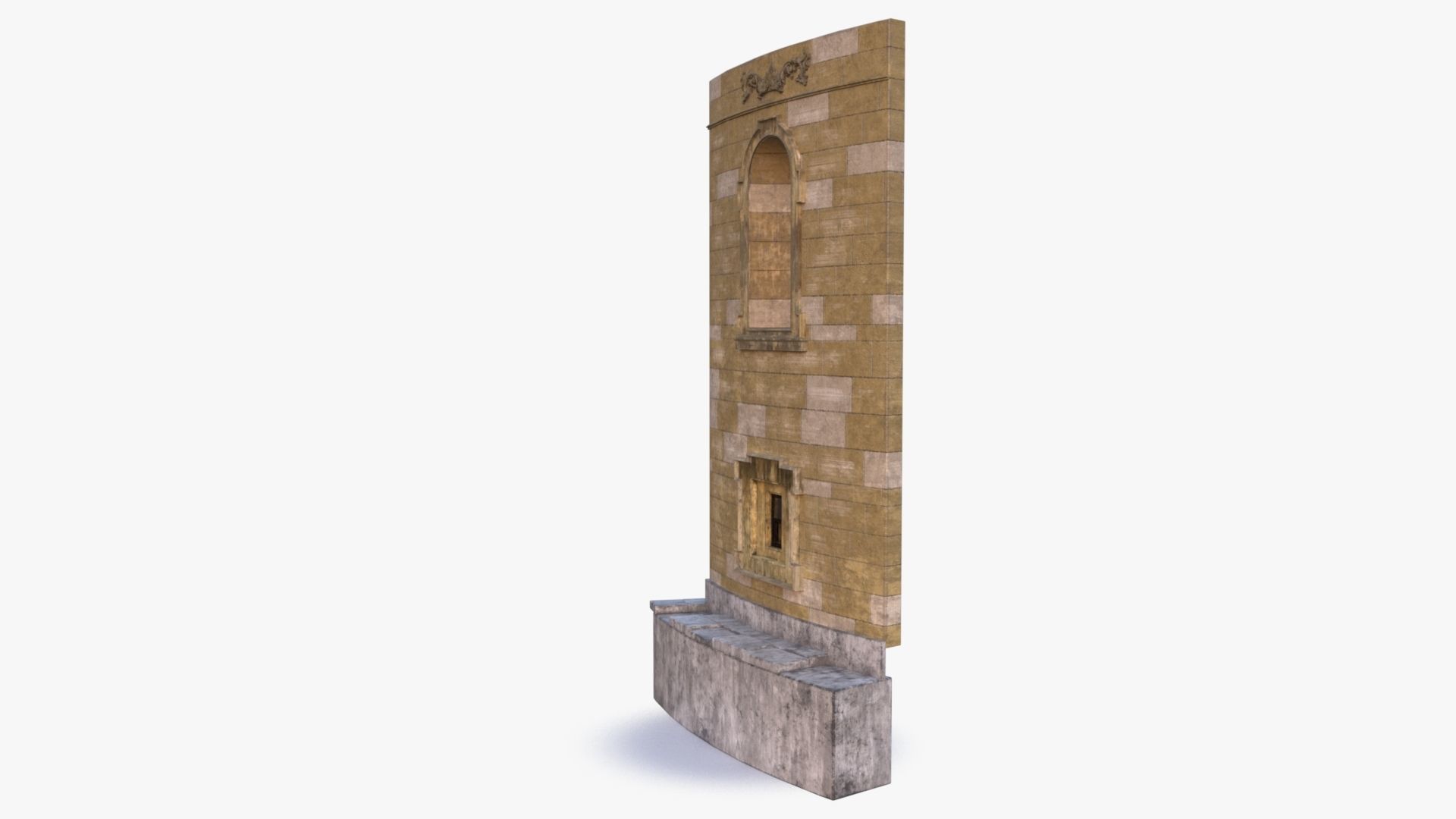 Brick Wall 0002 Modular Low-poly 3D model_13