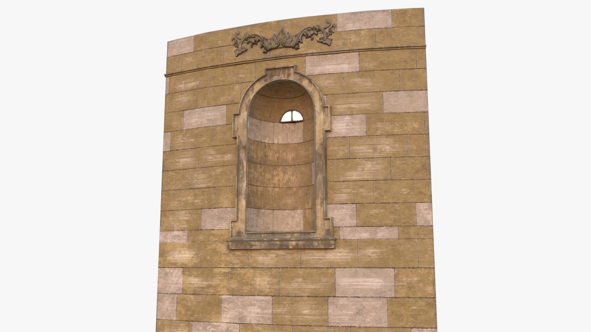 Brick Wall 0002 Modular Low-poly 3D model_6