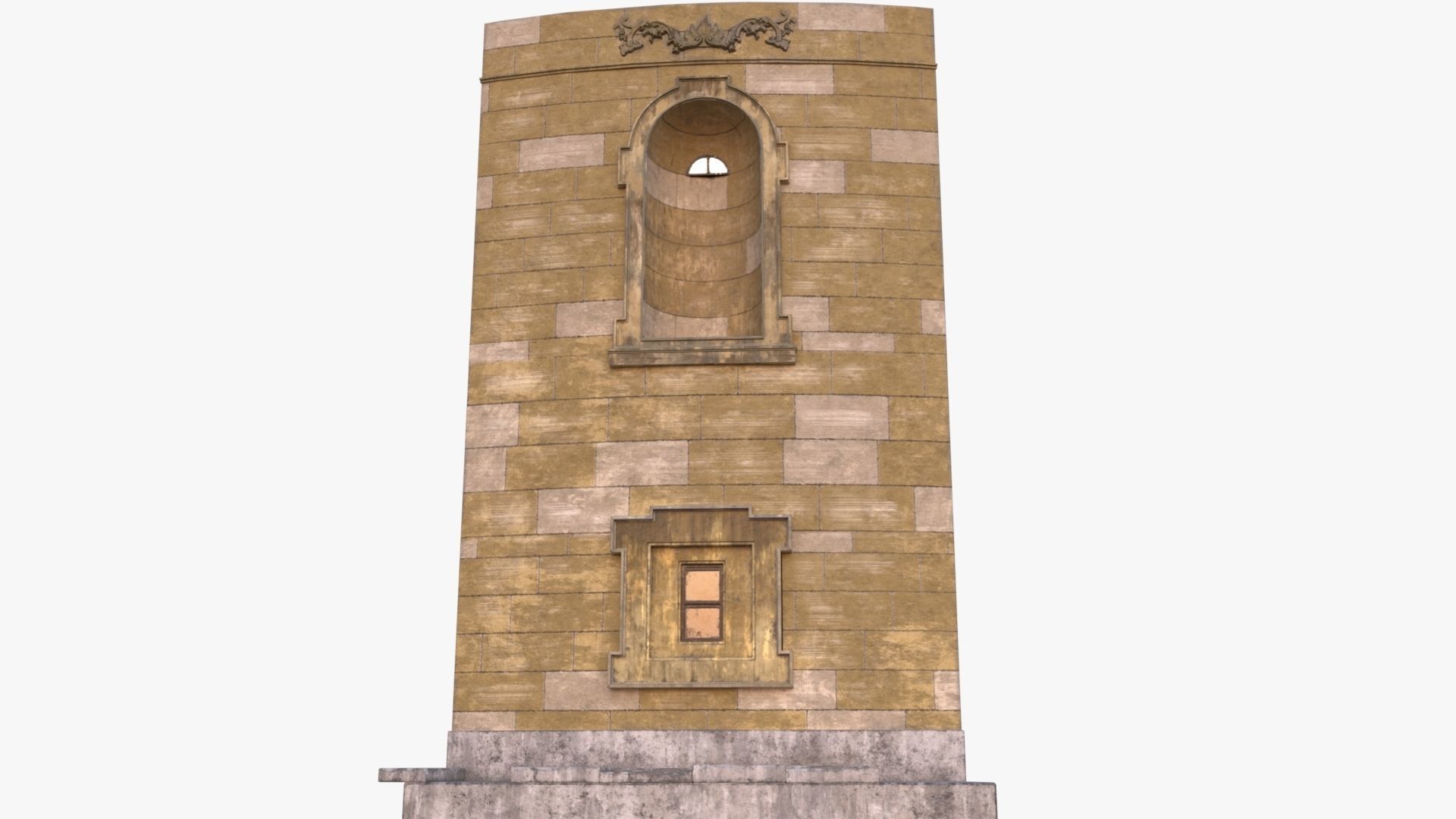 Brick Wall 0002 Modular Low-poly 3D model_2