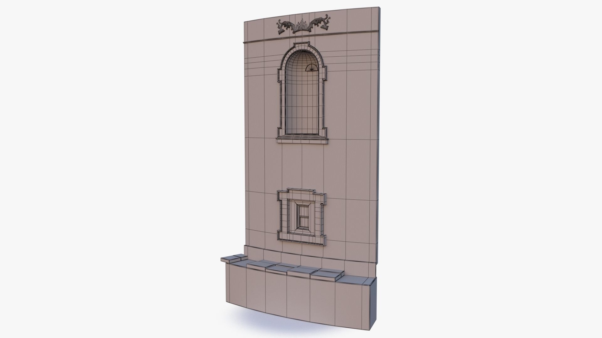 Brick Wall 0002 Modular Low-poly 3D model_23