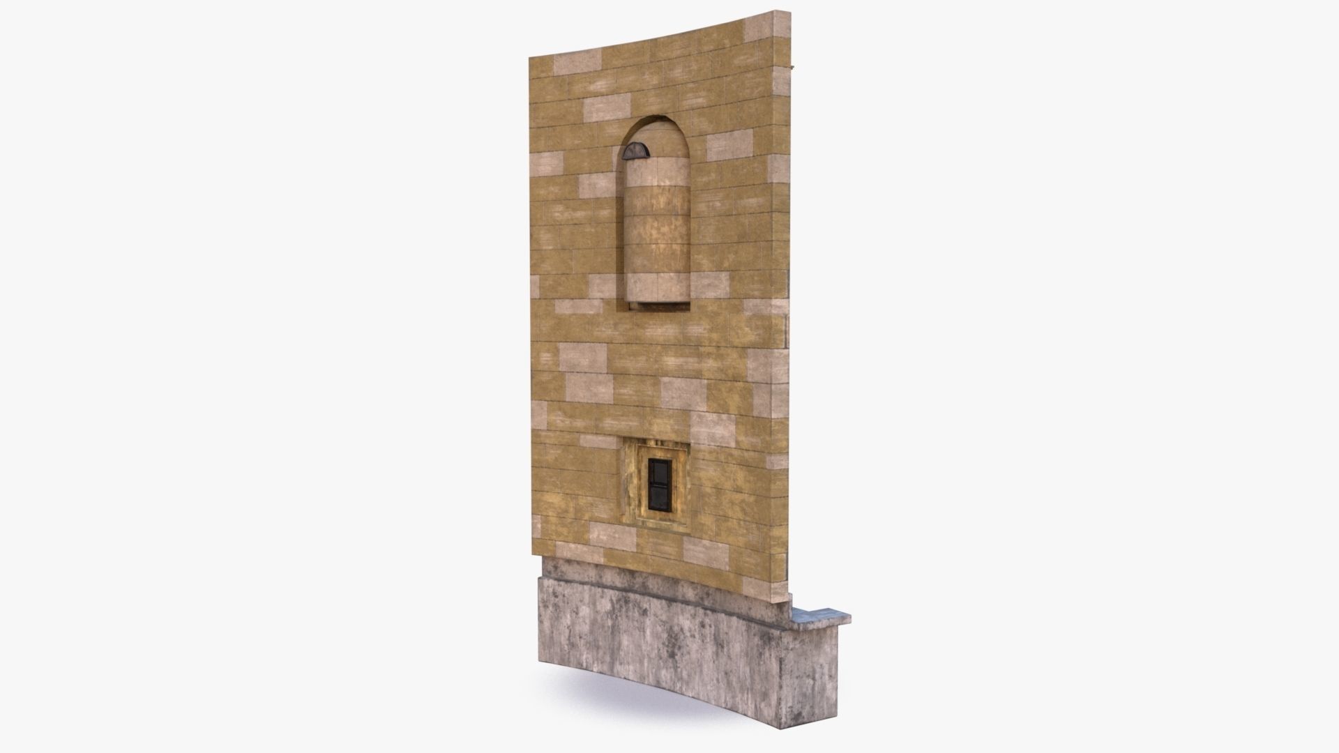 Brick Wall 0002 Modular Low-poly 3D model_16