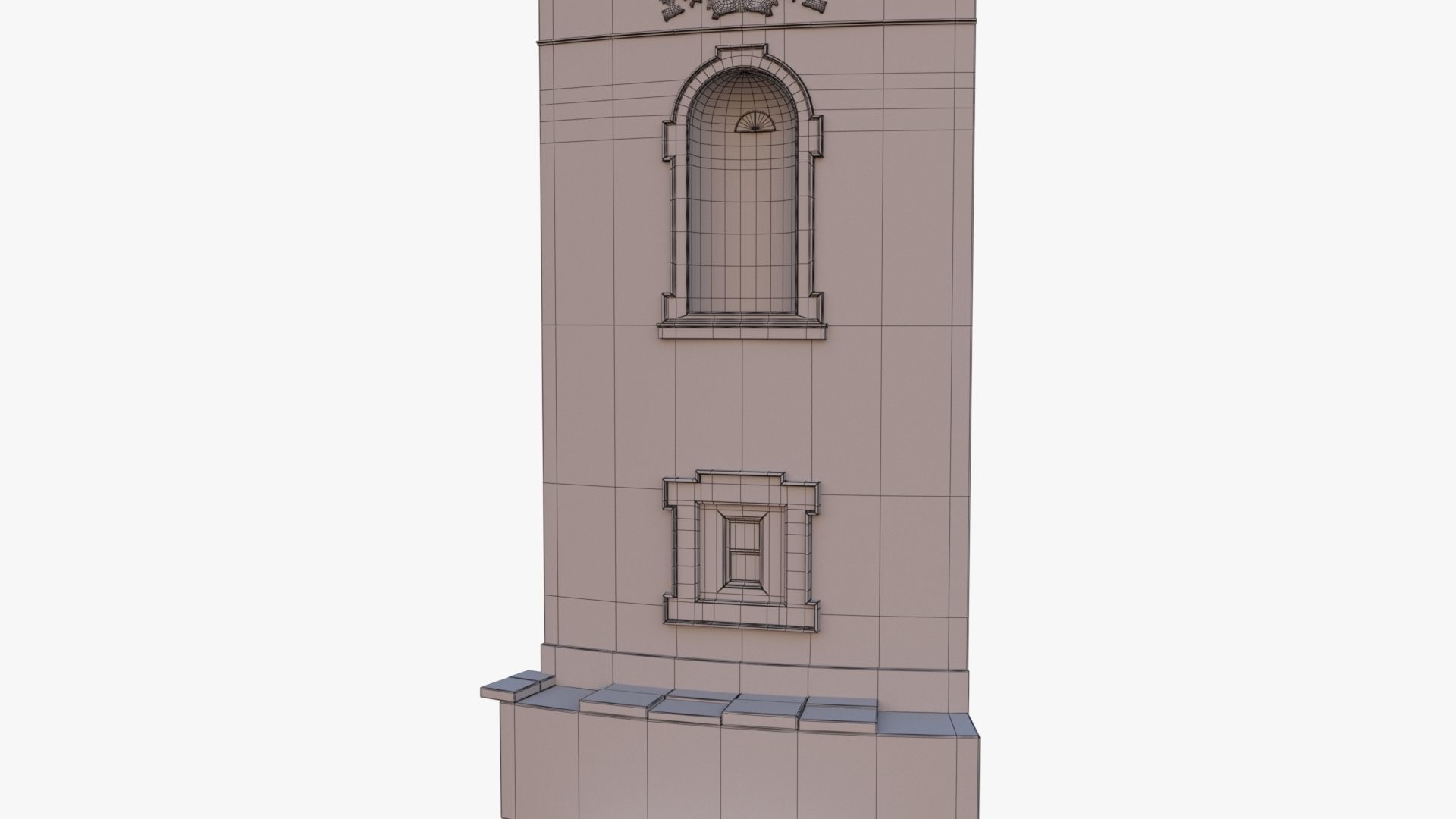 Brick Wall 0002 Modular Low-poly 3D model_25