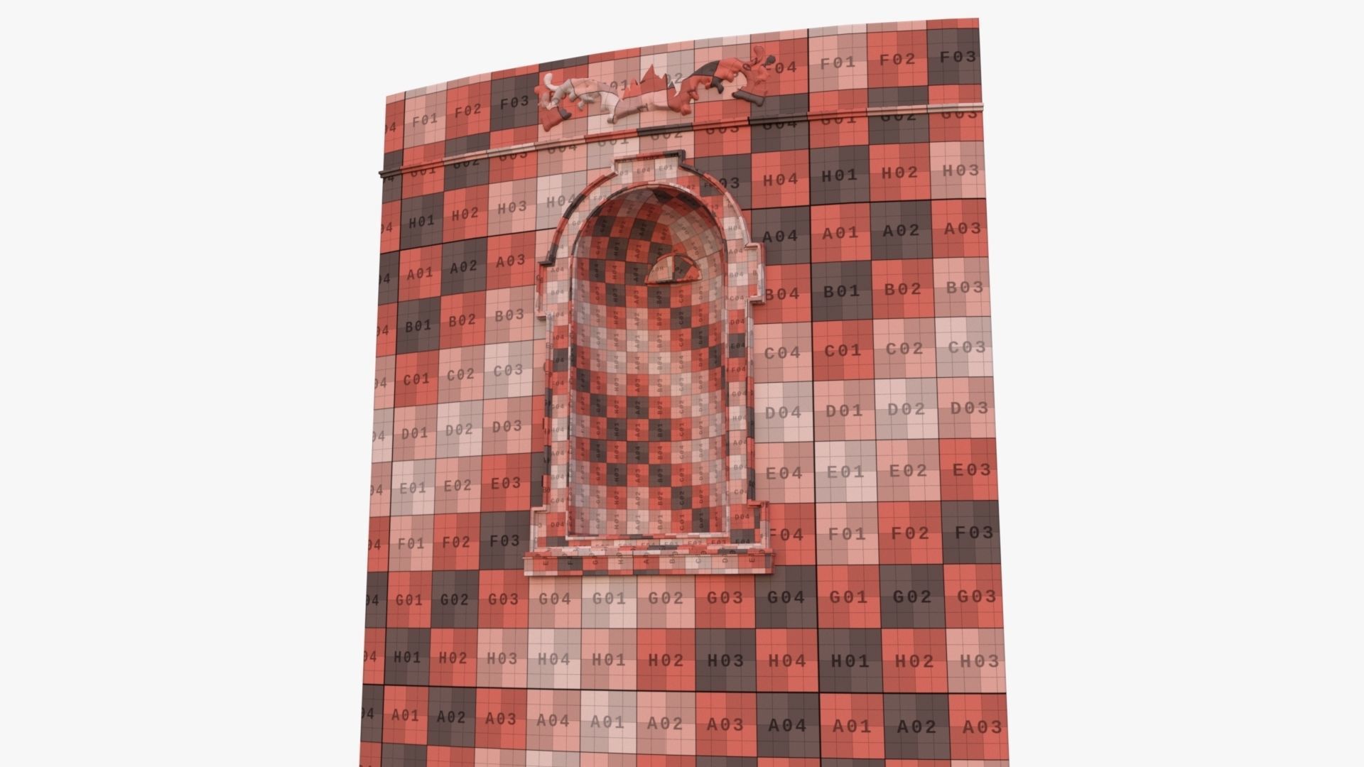 Brick Wall 0002 Modular Low-poly 3D model_20