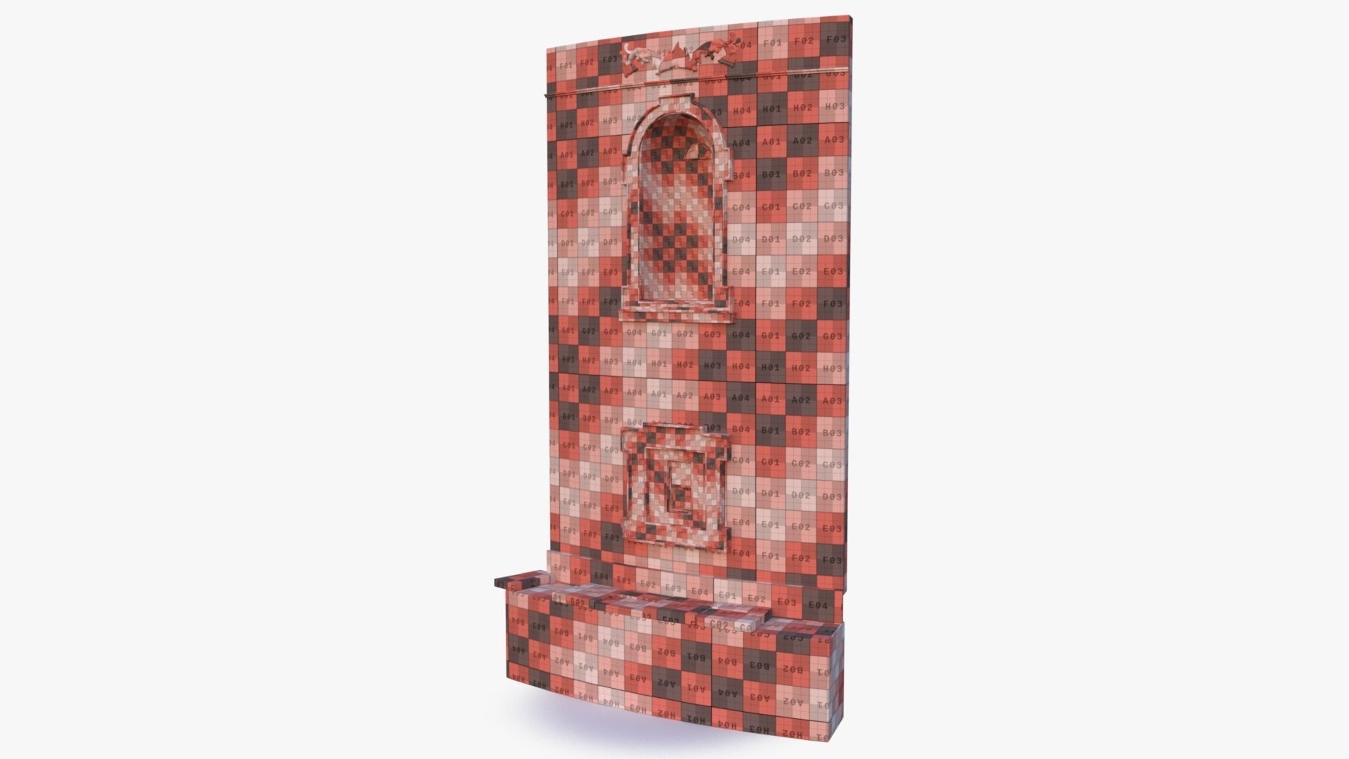 Brick Wall 0002 Modular Low-poly 3D model_17