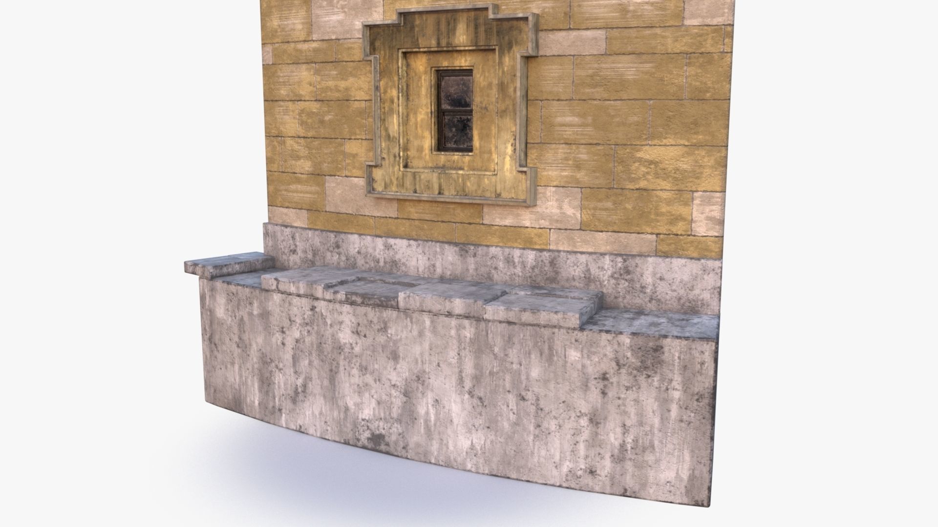 Brick Wall 0002 Modular Low-poly 3D model_8