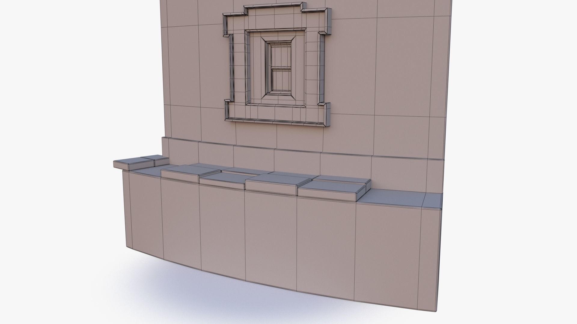 Brick Wall 0002 Modular Low-poly 3D model_24