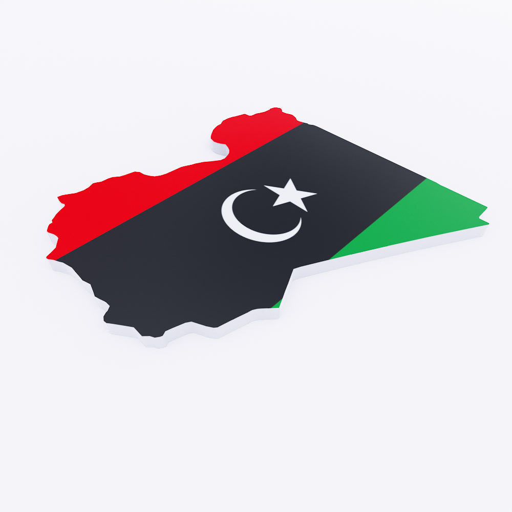 Libya map 3d model  Low-poly 3D model_2
