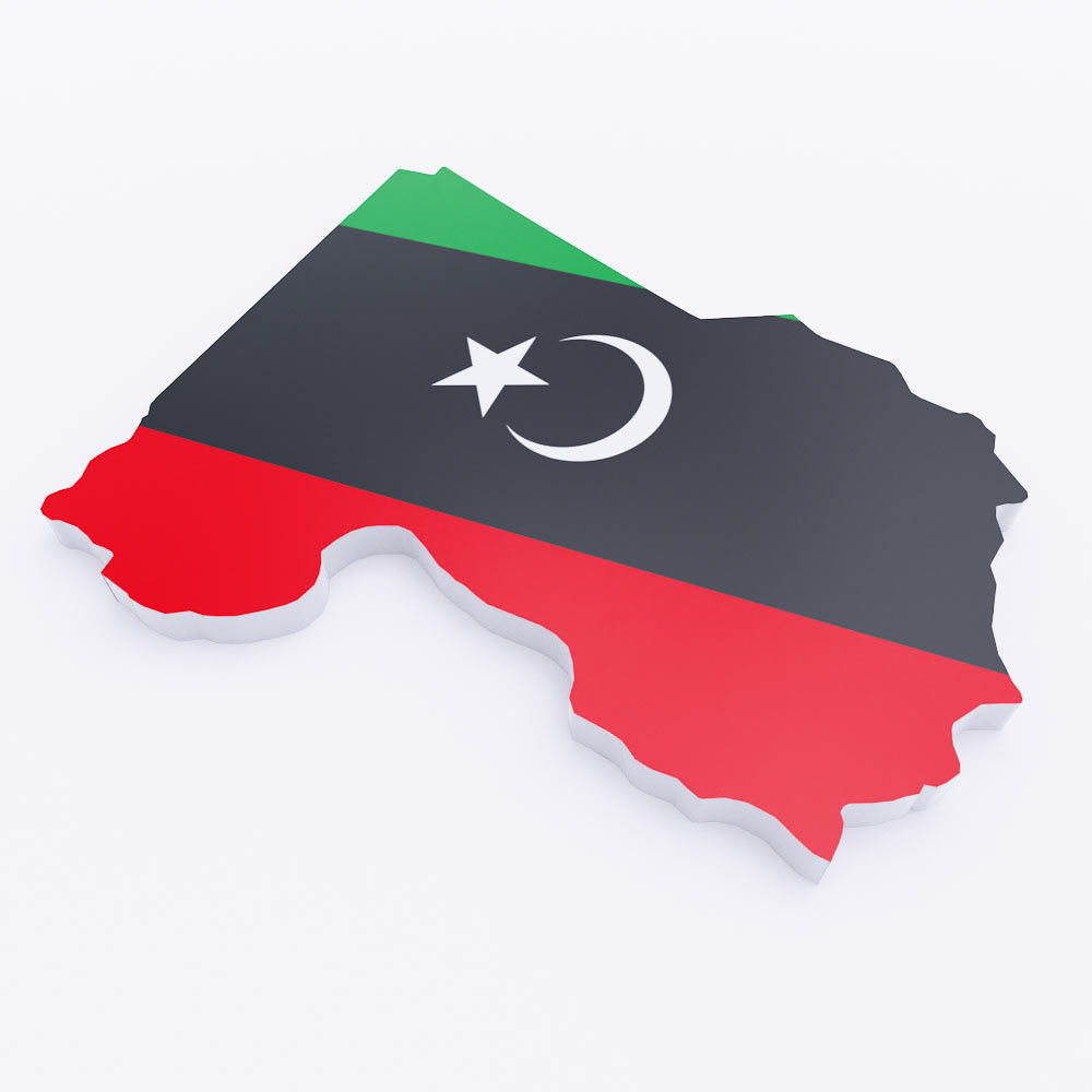 Libya map 3d model  Low-poly 3D model_1