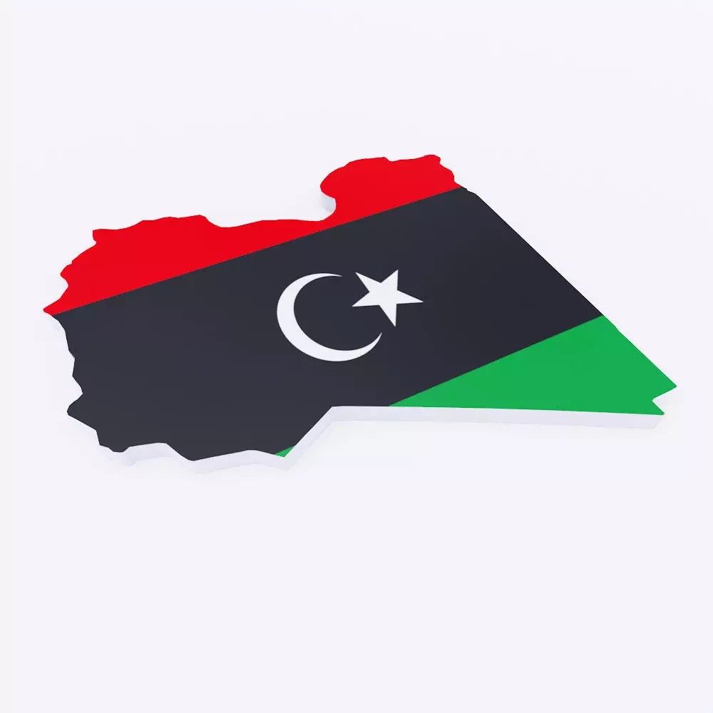 Libya map 3d model  Low-poly 3D model_0