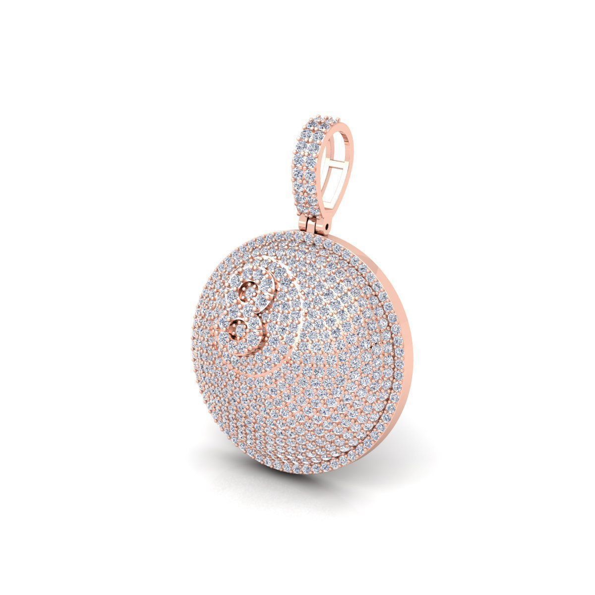 B Hip Hop Pendent 3d Model and Render Detail 3D print model_4