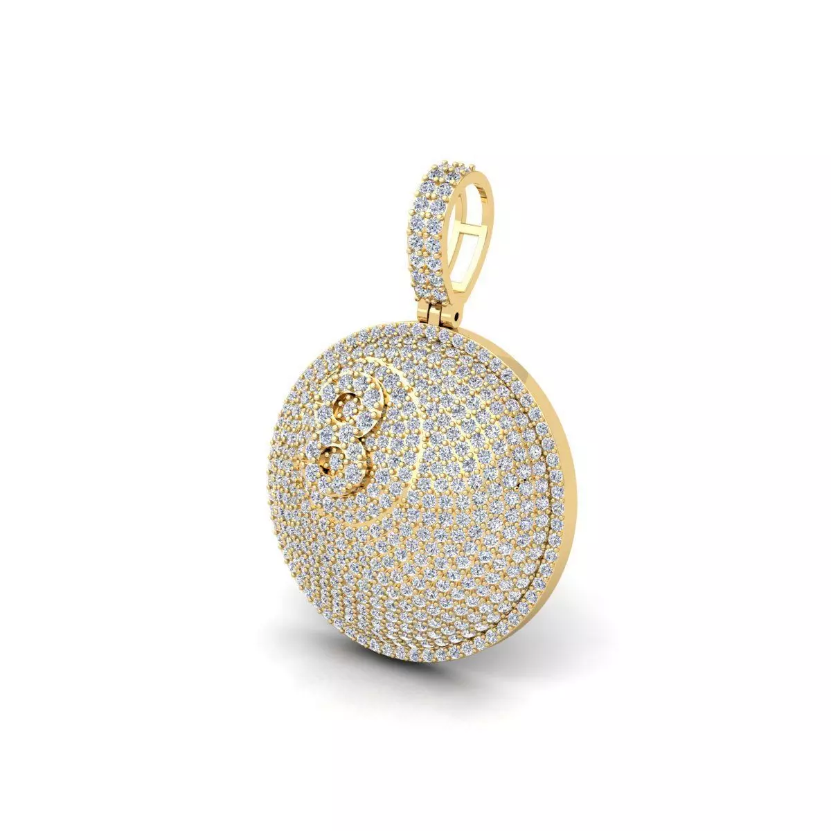 B Hip Hop Pendent 3d Model and Render Detail 3D print model_0