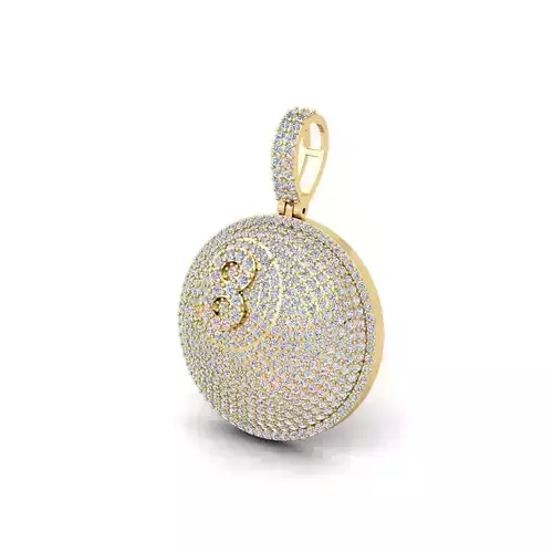 B Hip Hop Pendent 3d Model and Render Detail