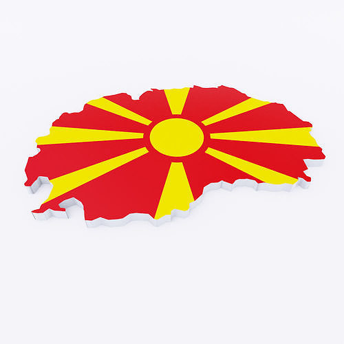 Macedonia map 3d model  Low-poly 3D model